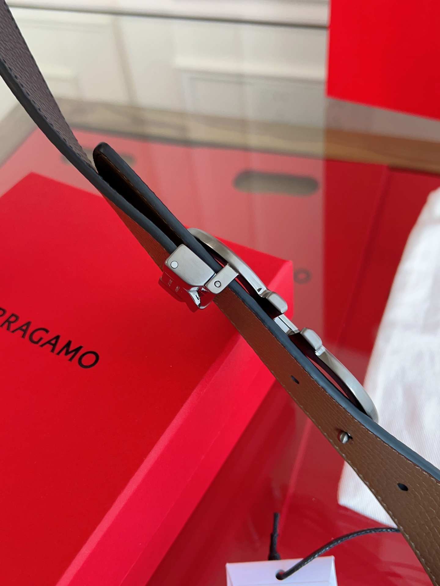 Salvatore Ferragamo Male Leather Belt Top Grain Leather M