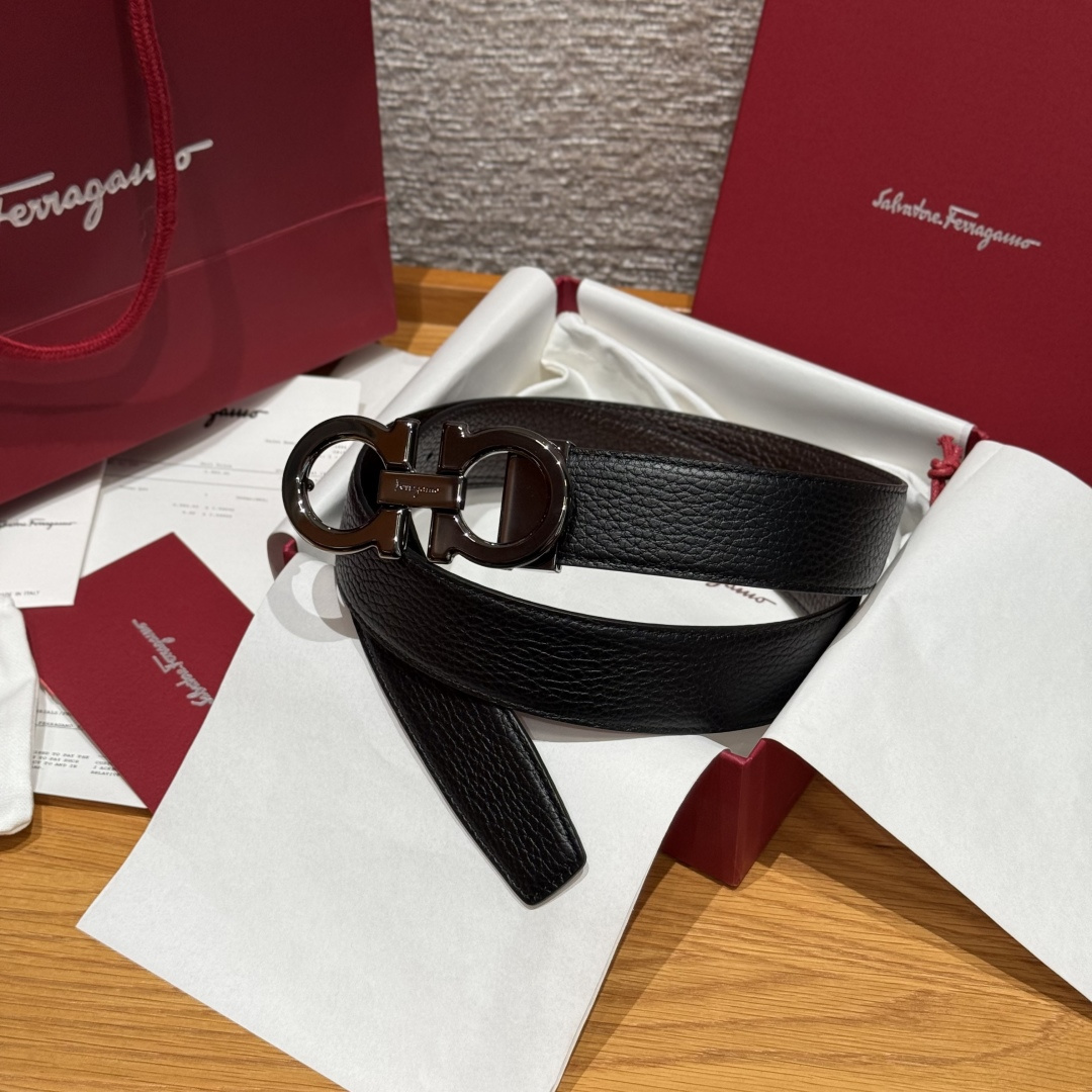 Leather Belt Cow Leather Gray Adjustable M