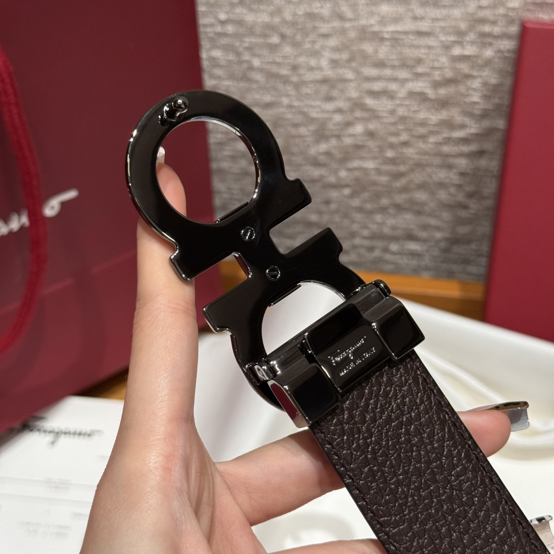 Leather Belt Cow Leather Gray Adjustable M