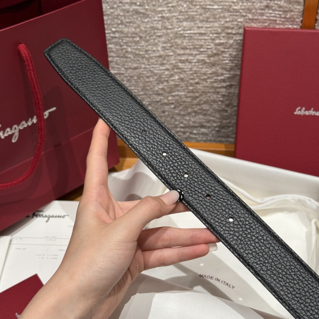 Leather Belt Cow Leather Gray Adjustable M