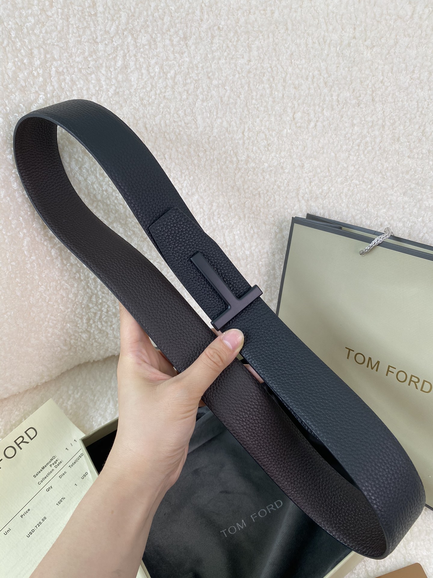 Tom Ford Male Basic Belt Cow Leather M