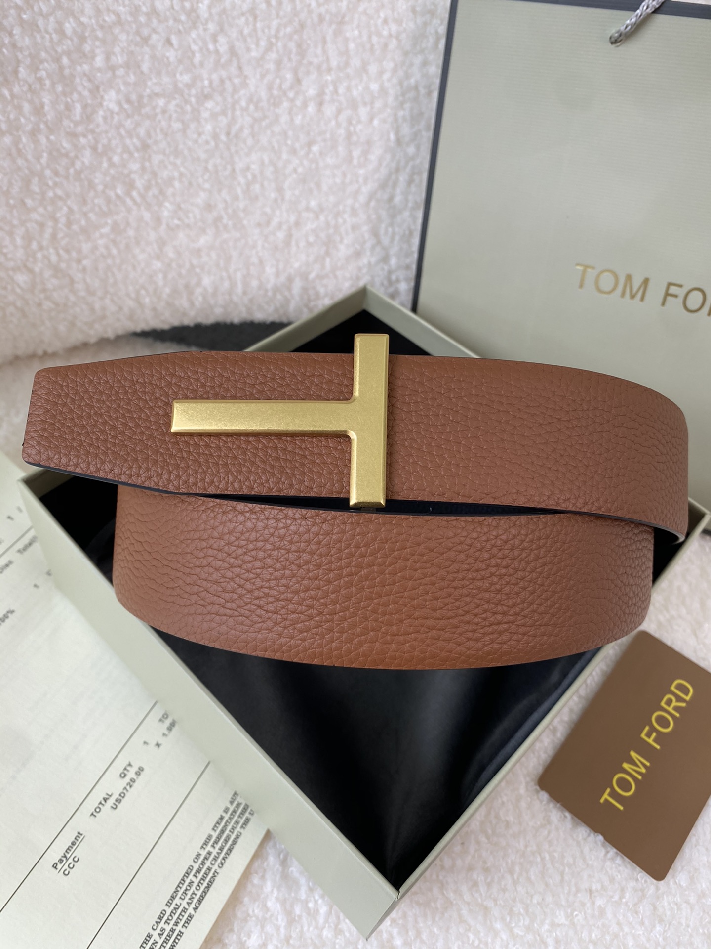 Tom Ford Male Basic Belt Cow Leather M