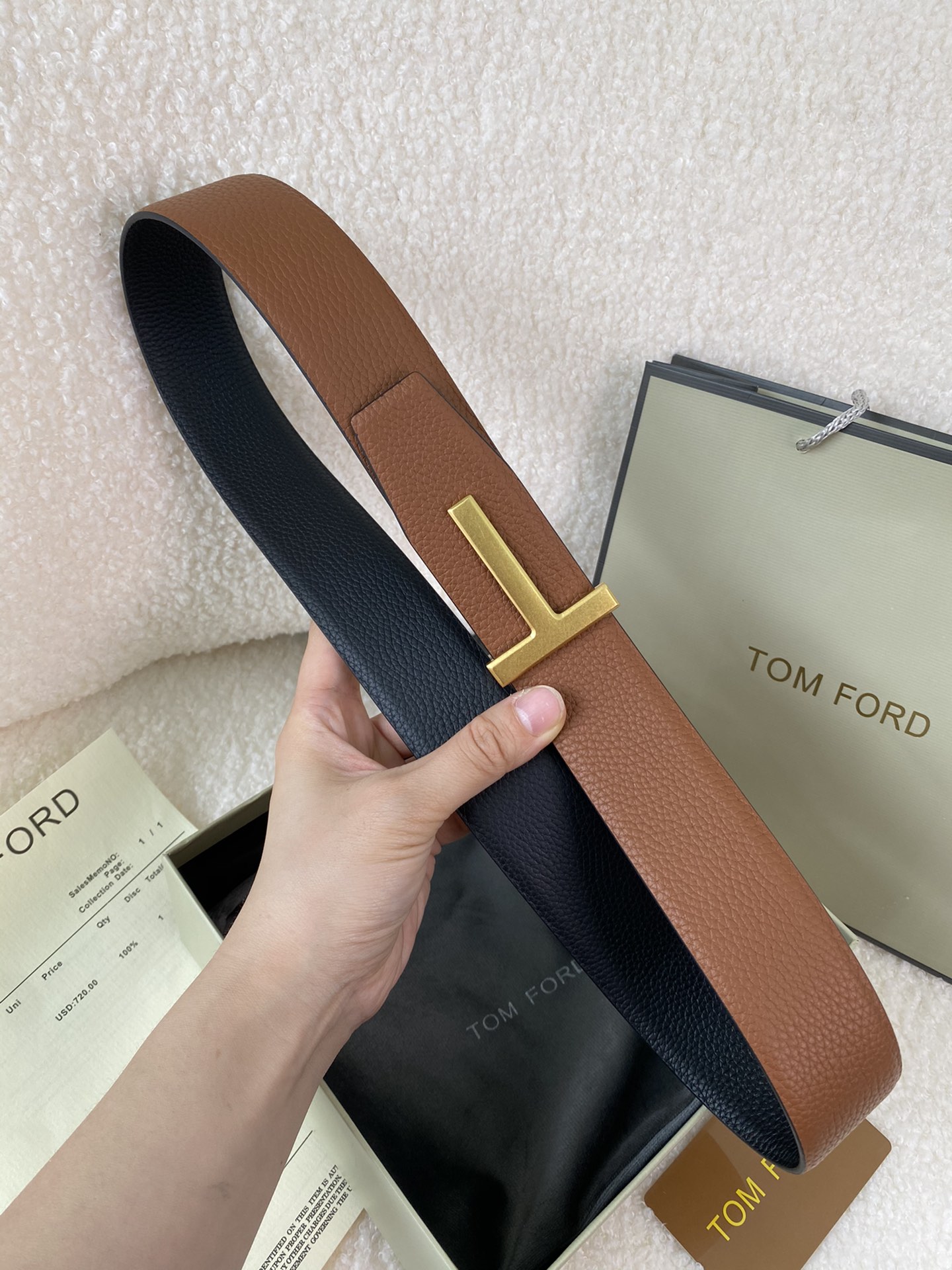 Tom Ford Male Basic Belt Cow Leather M