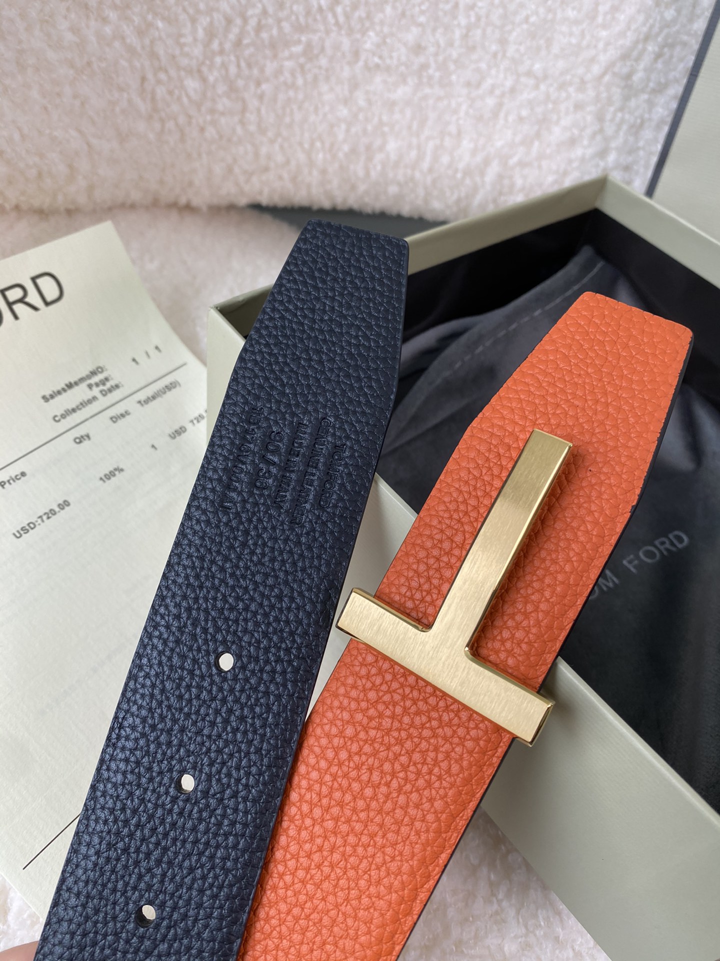 Tom Ford Male Basic Belt Cow Leather M