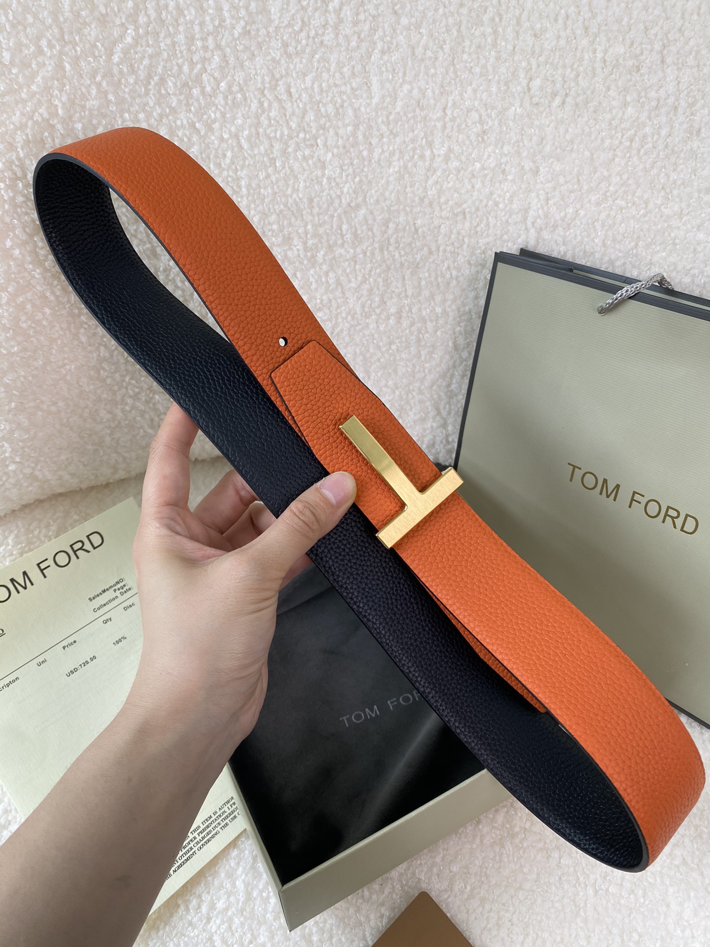 Tom Ford Male Basic Belt Cow Leather M