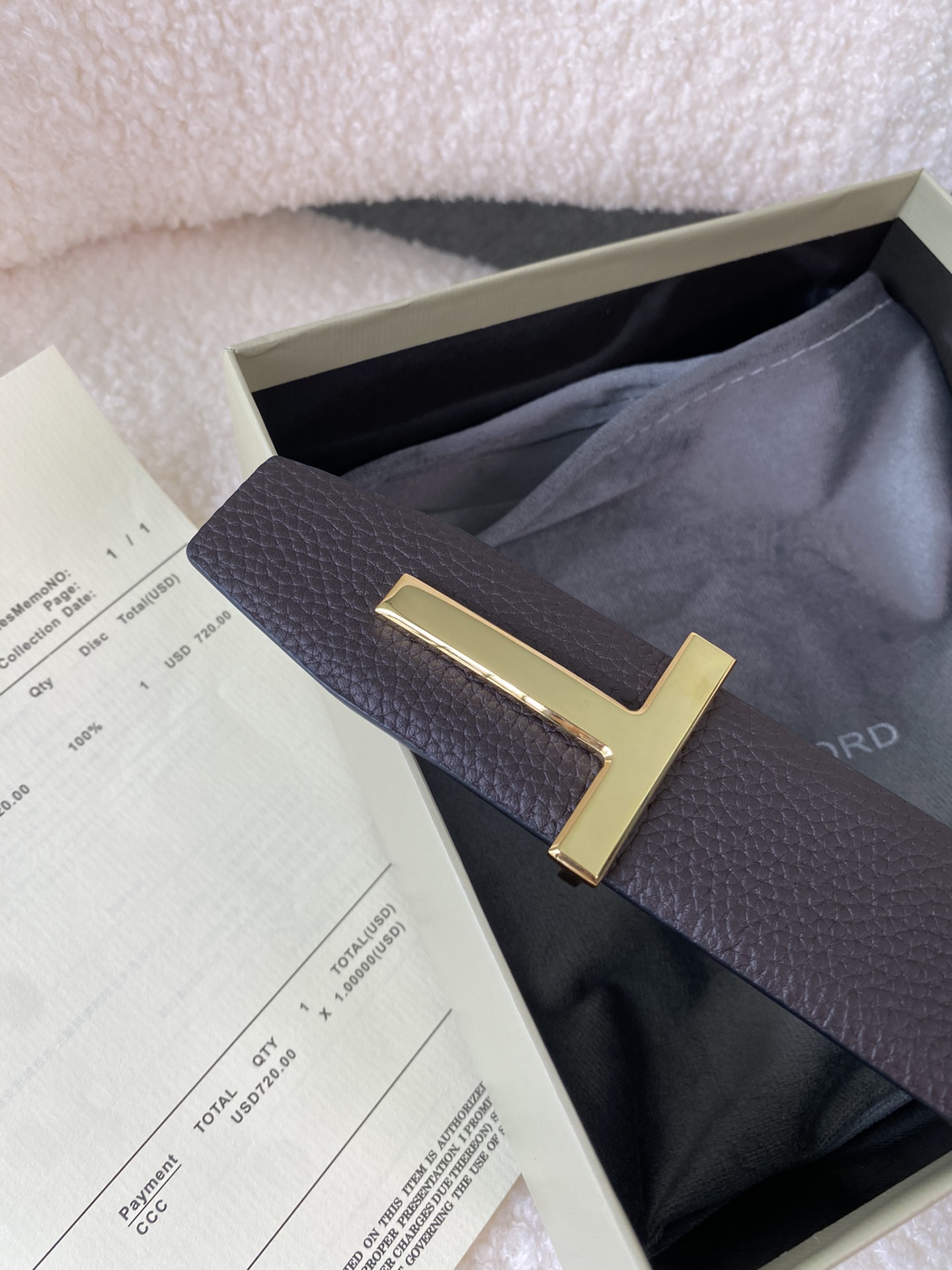 Tom Ford Male Basic Belt Cow Leather M