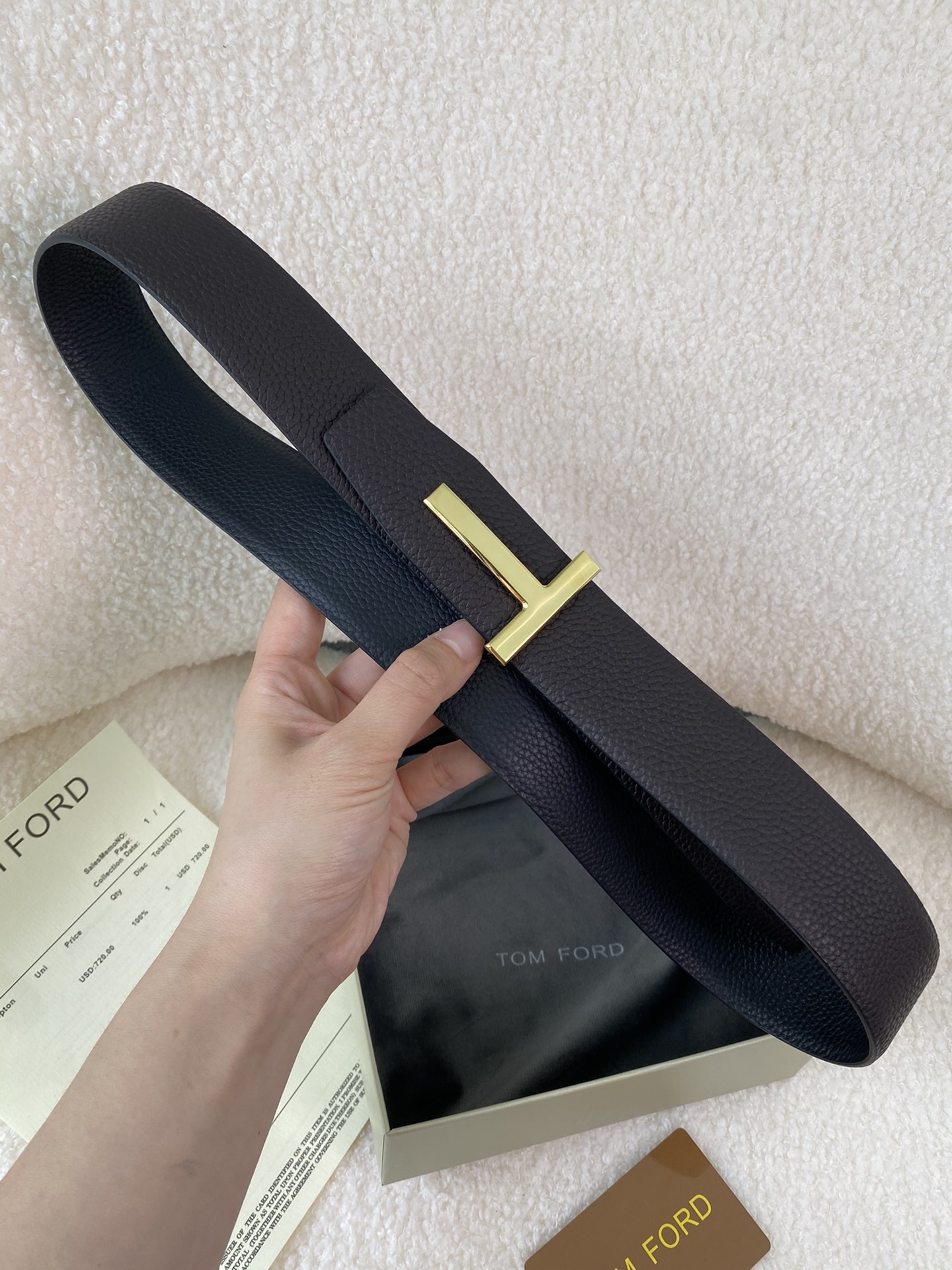 Tom Ford Male Basic Belt Cow Leather M