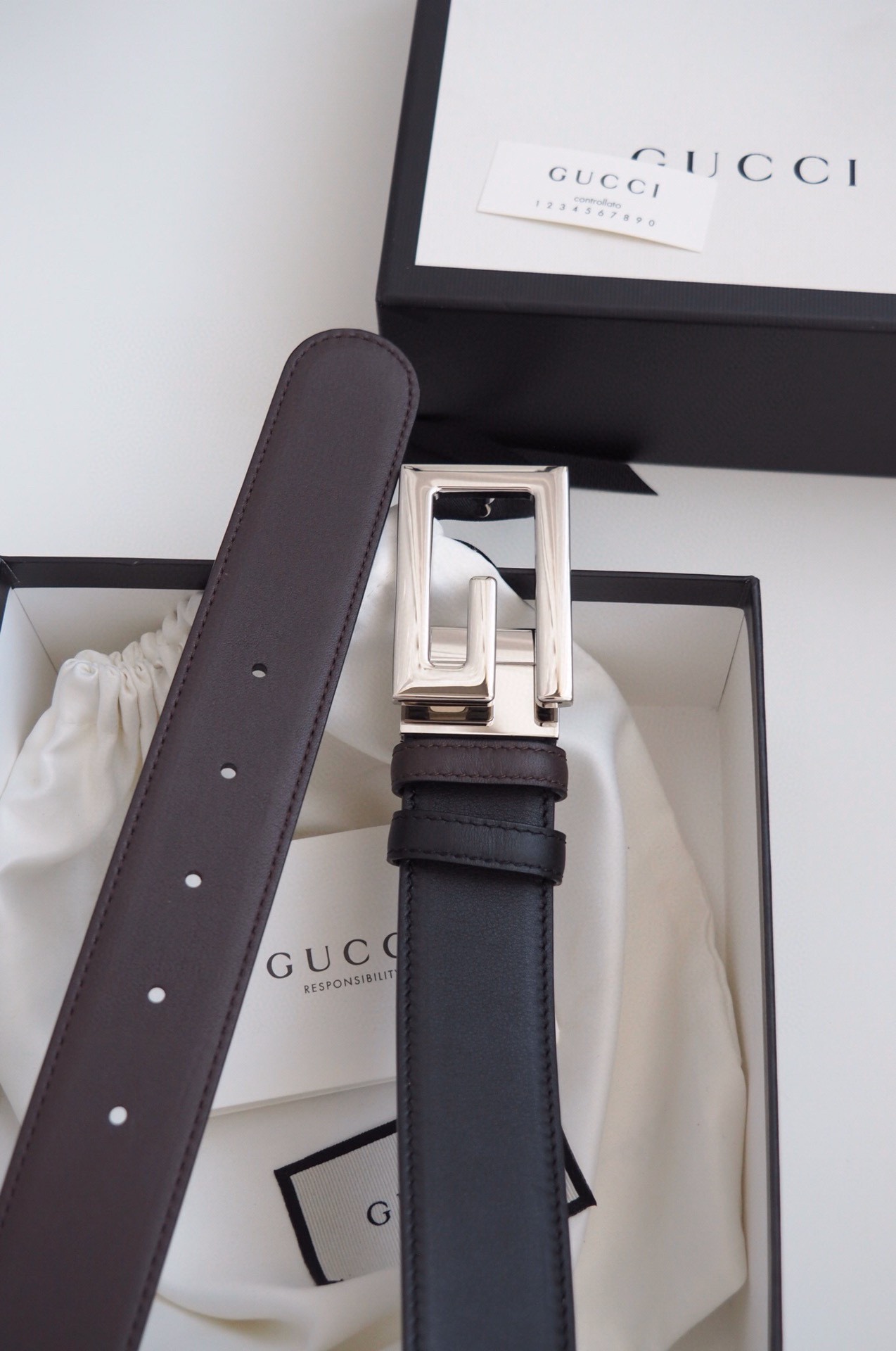 Gucci Leather Belt Cow Leather M