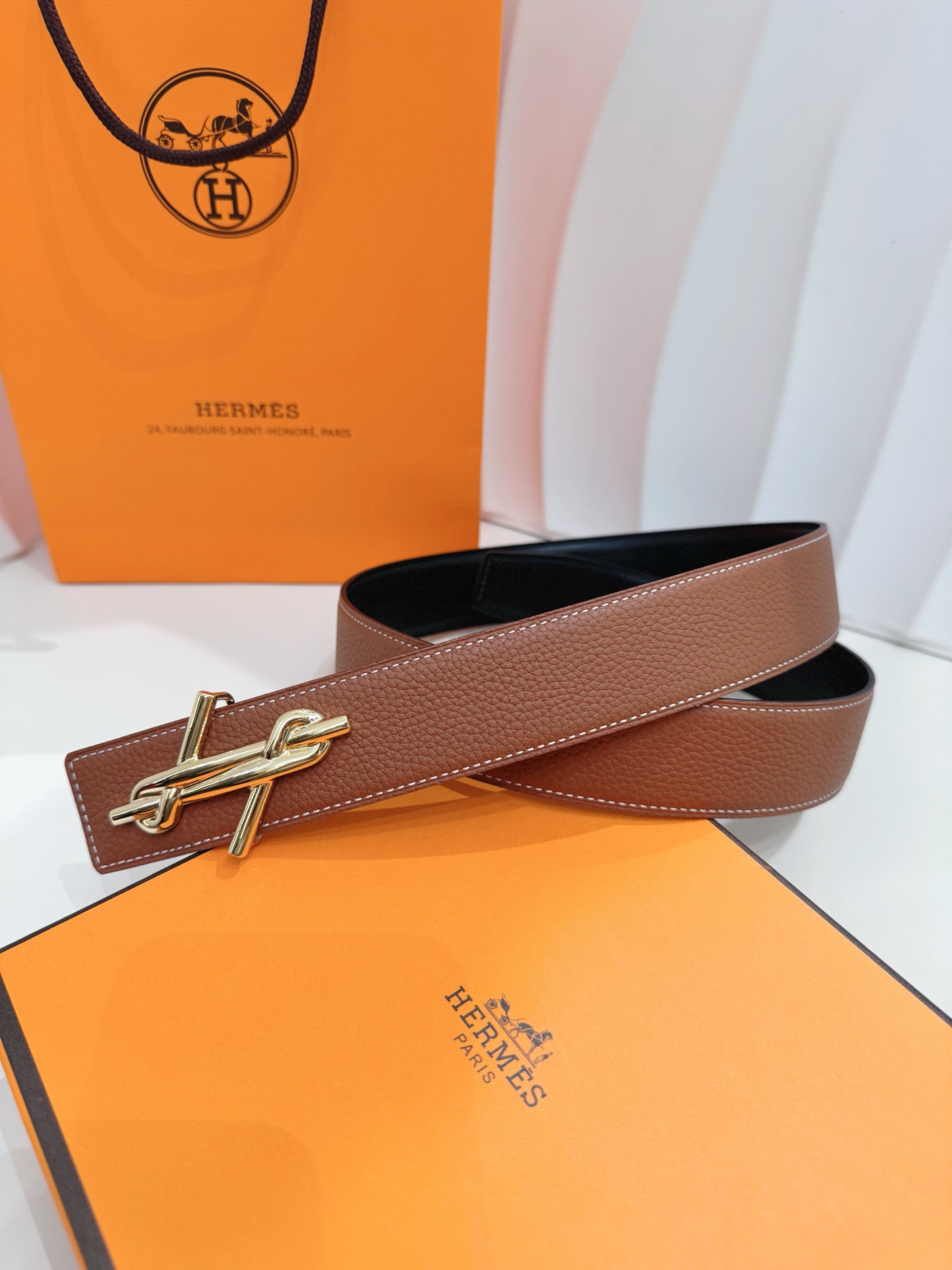 Hermès Leather Belt S-m