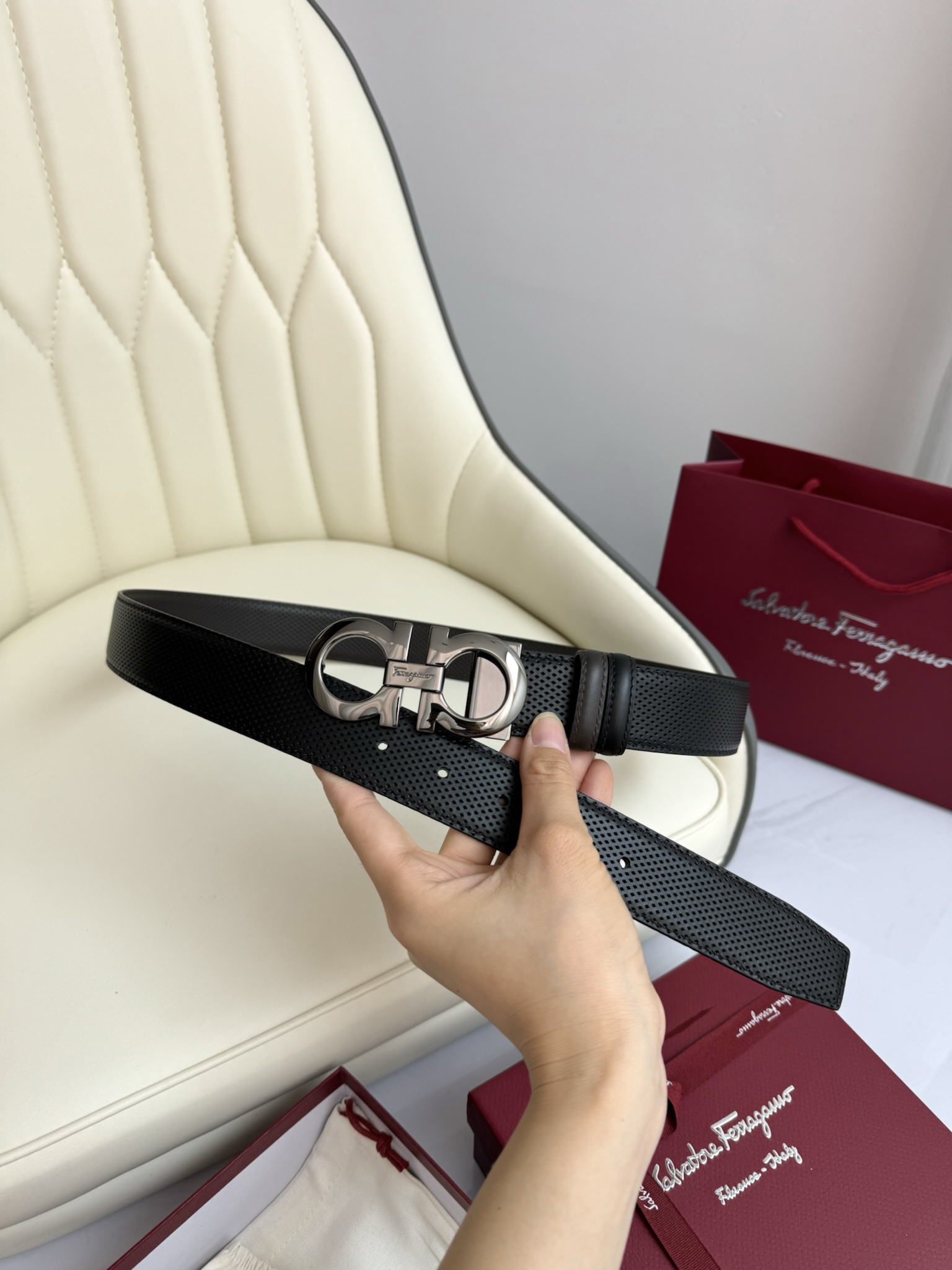 Salvatore Ferragamo Basic Belt Top Grain Leather M