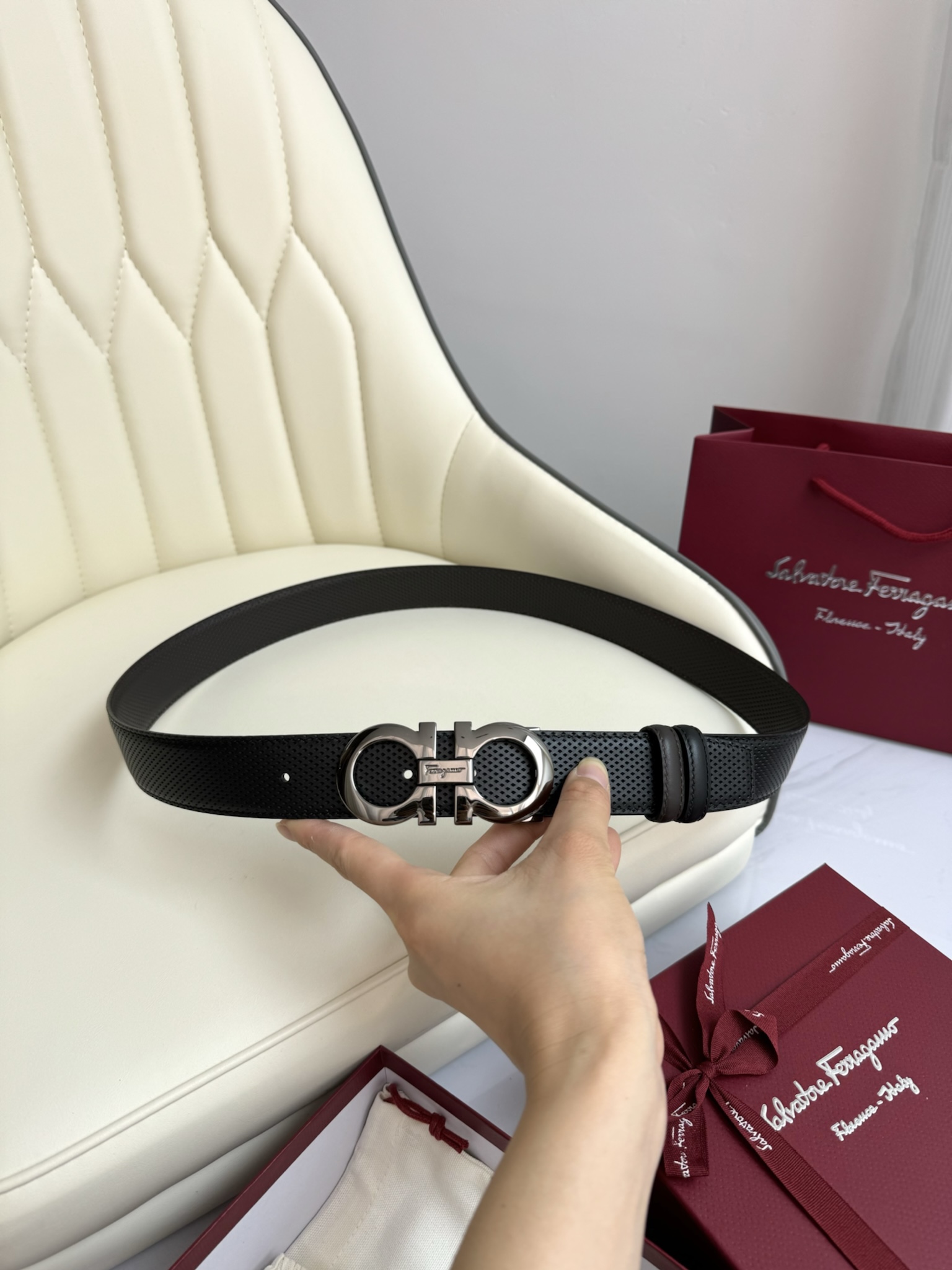 Salvatore Ferragamo Basic Belt Top Grain Leather M