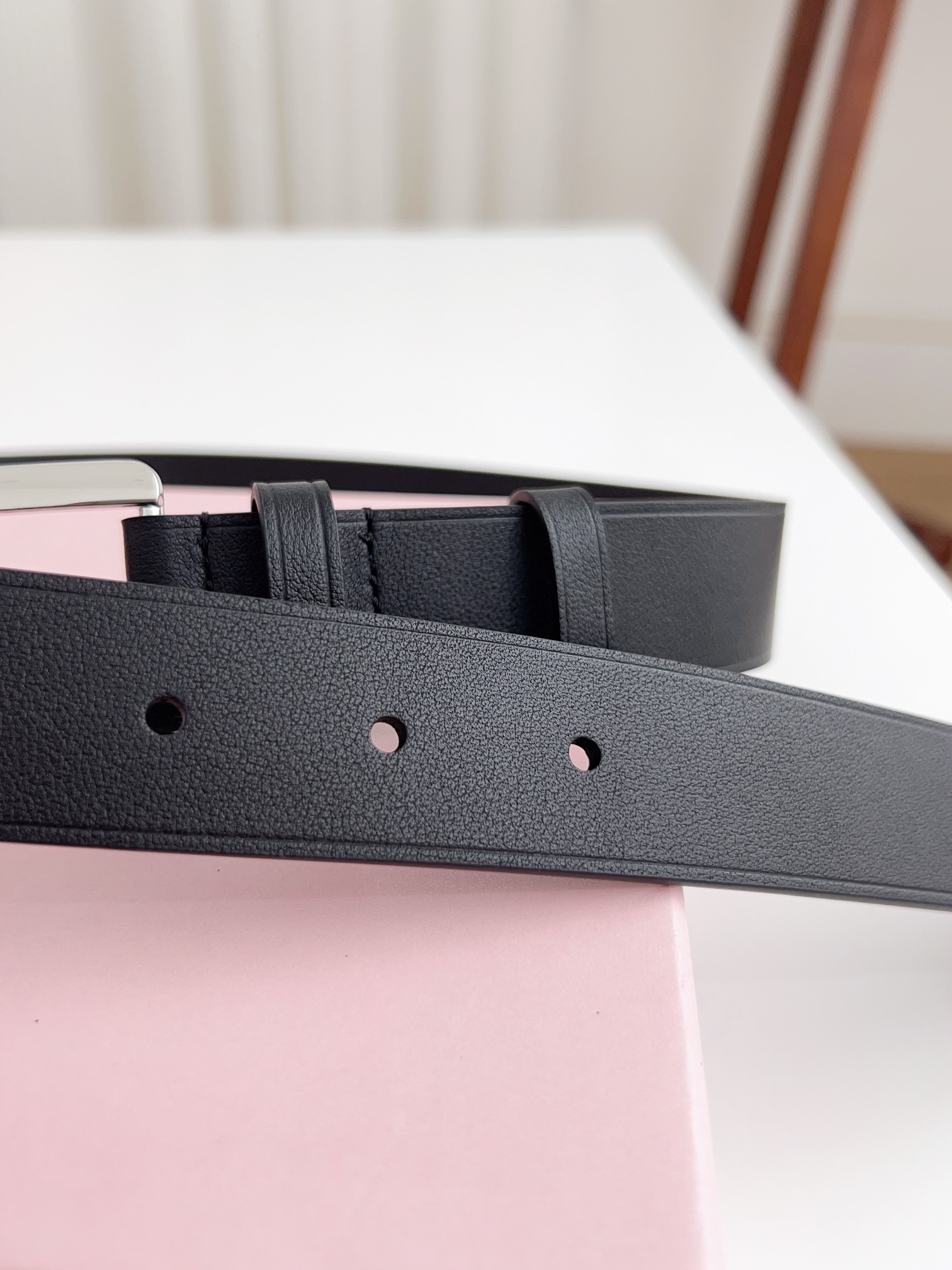 Miu Miu Female Leather Belt Cow Leather Silver M-l