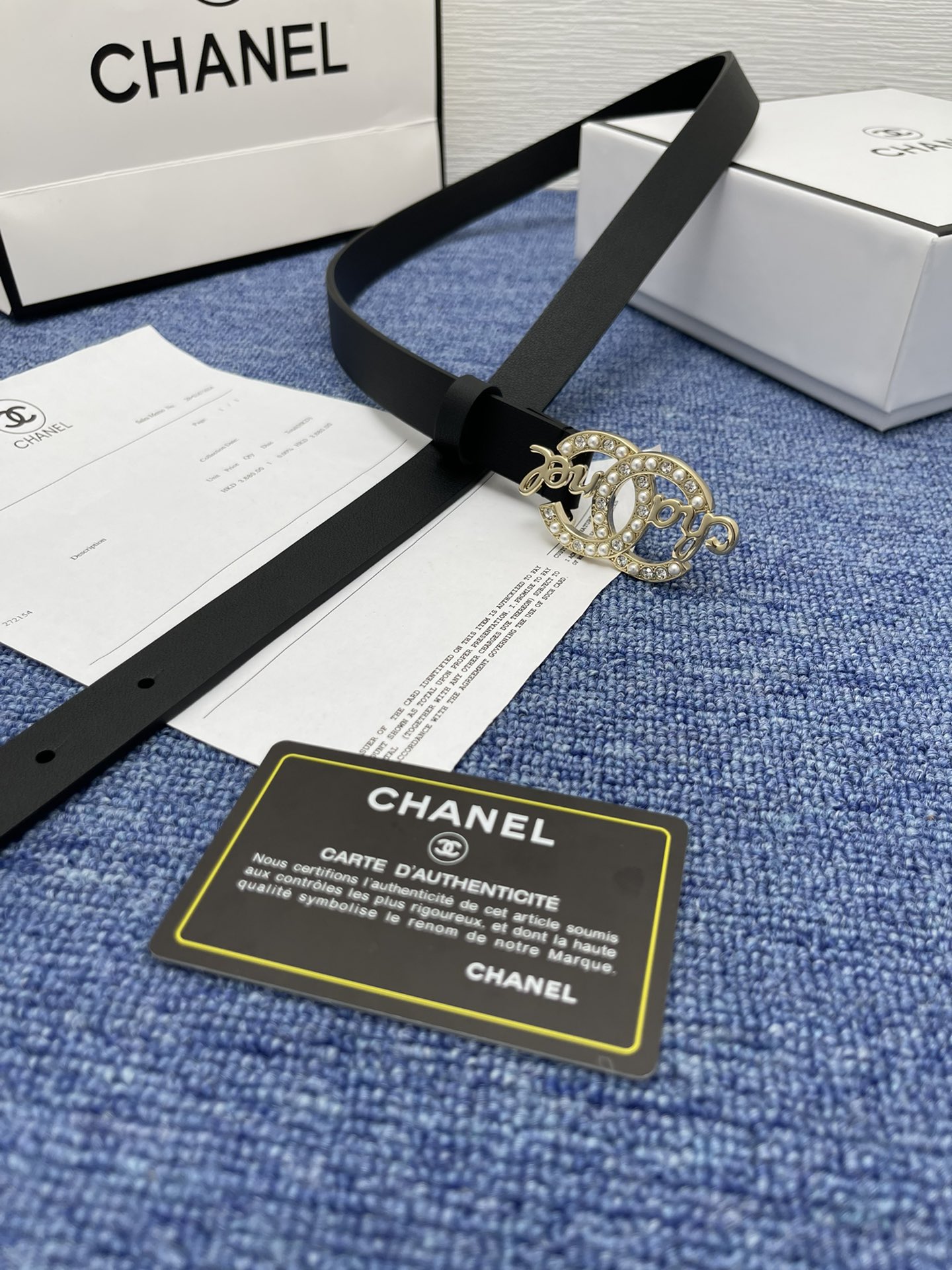 Chanel Leather Belt Cow Leather Silver Adjustable