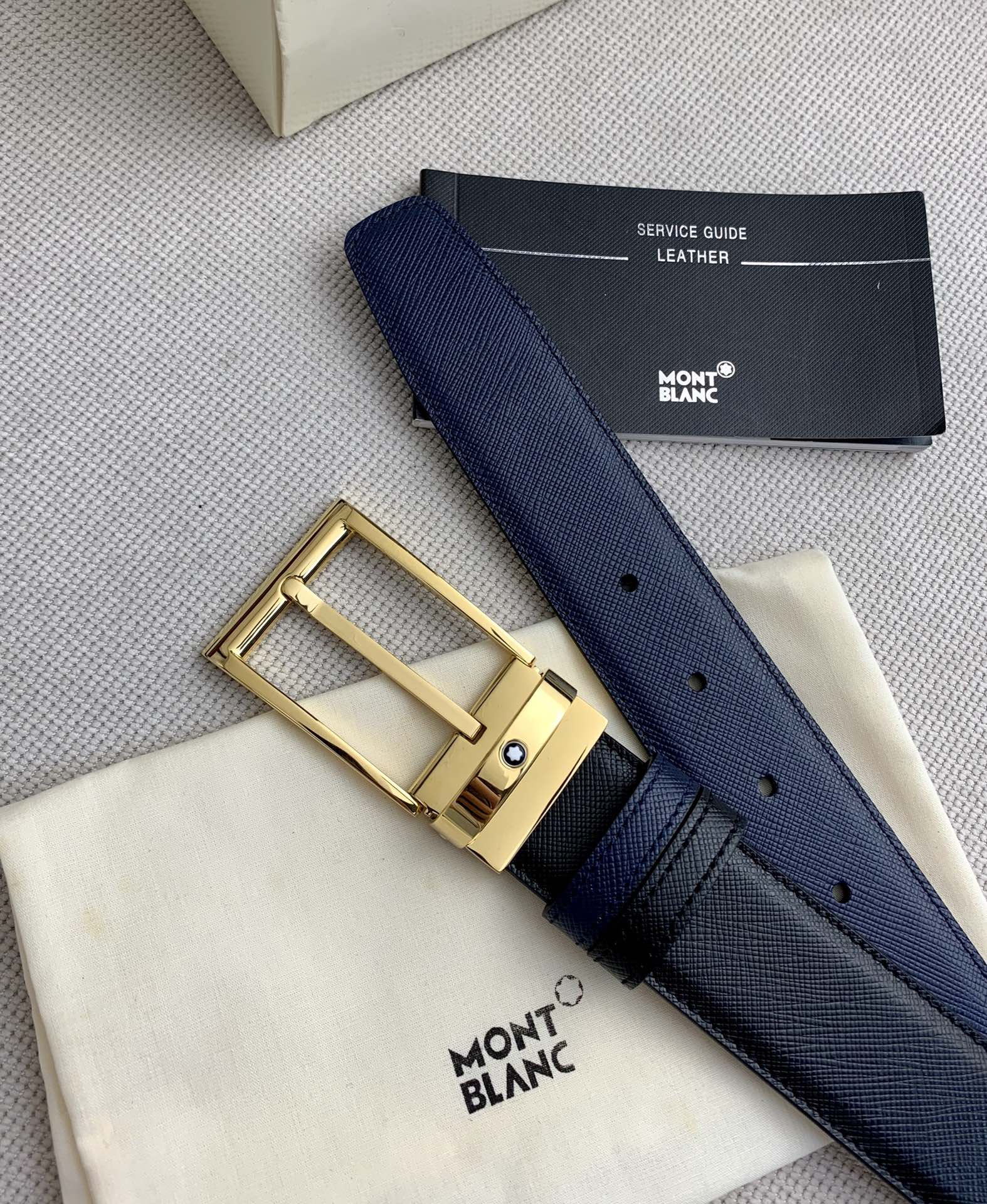 Montblanc Basic Belt Cow Leather Silver 125cm-s-m