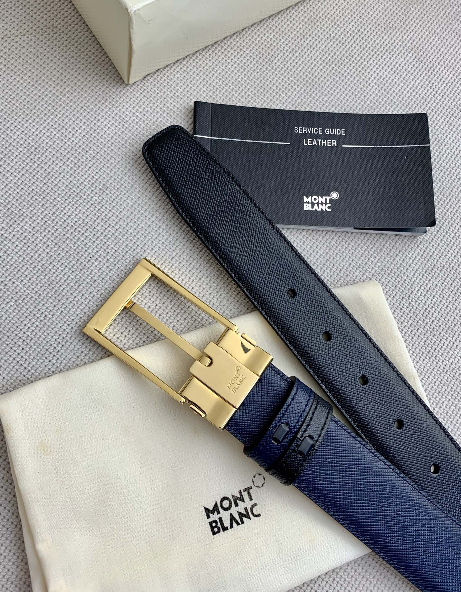 Montblanc Basic Belt Cow Leather Silver 125cm-s-m