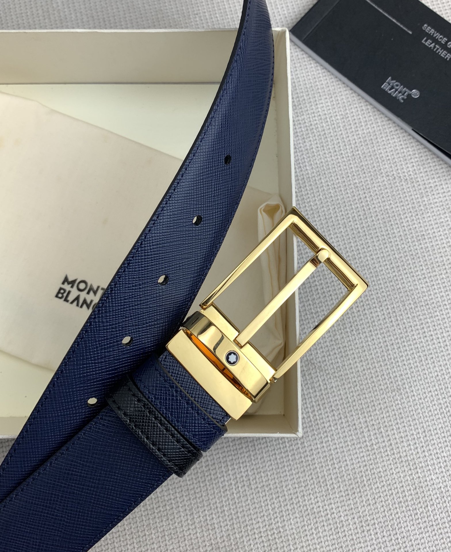 Montblanc Basic Belt Cow Leather Silver 125cm-s-m