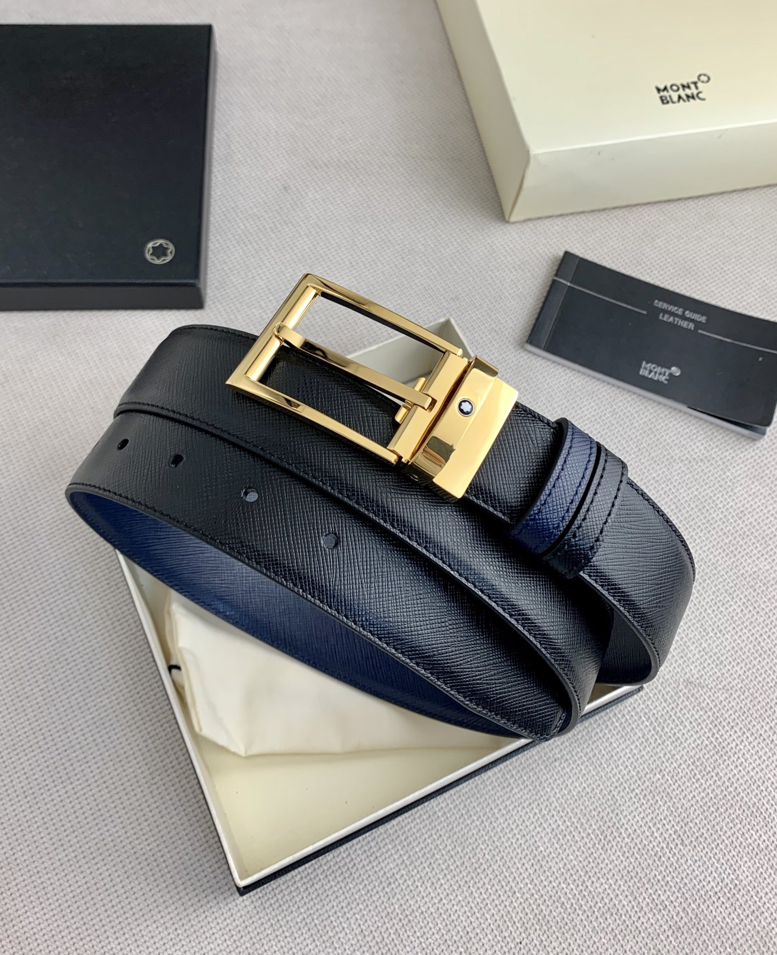 Montblanc Basic Belt Cow Leather Silver 125cm-s-m