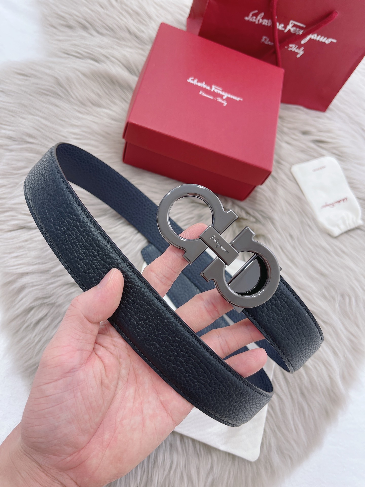 Salvatore Ferragamo Male Leather Belt 13514-m