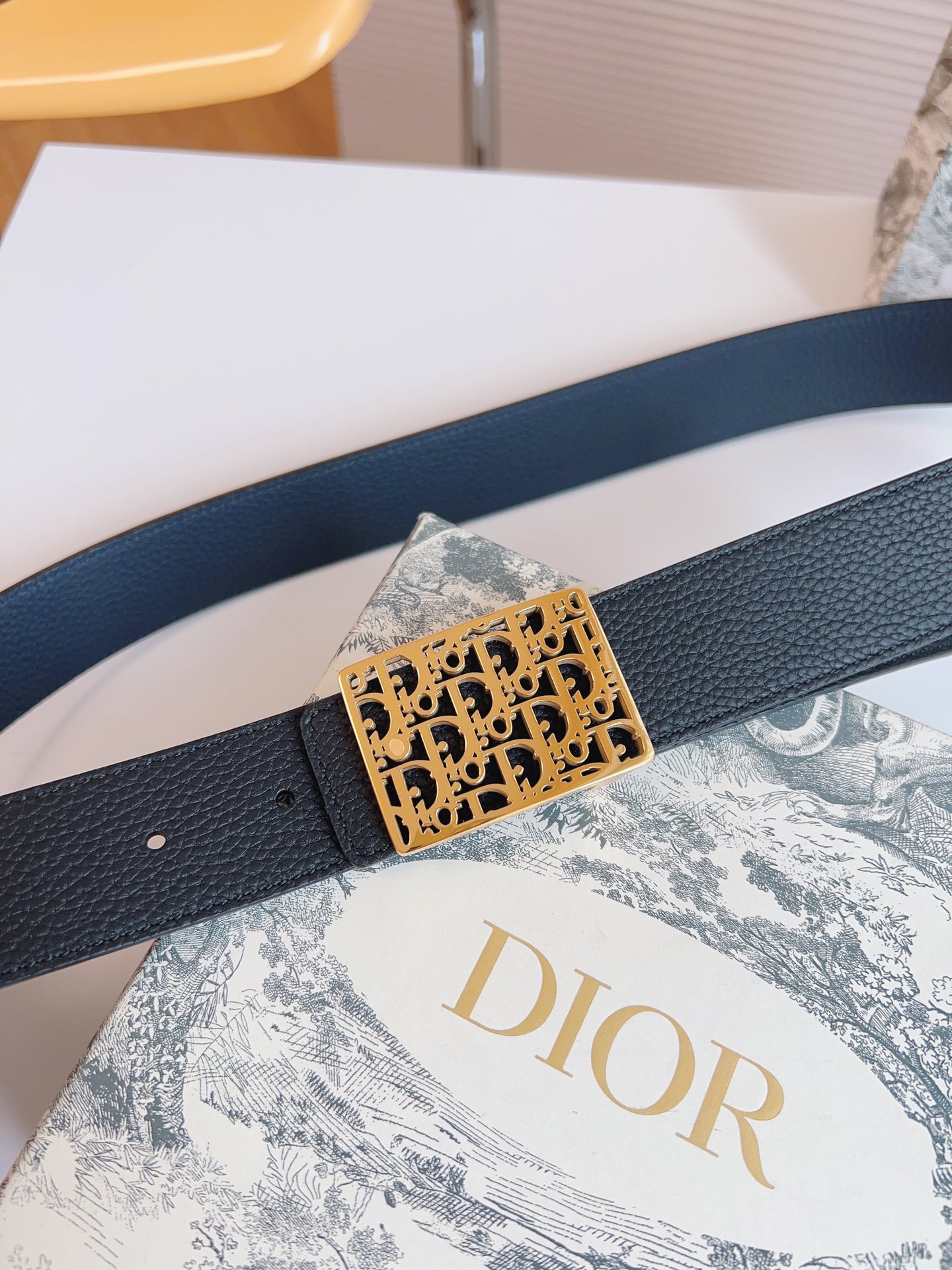Dior Male Leather Belt Top Grain Leather 35mm