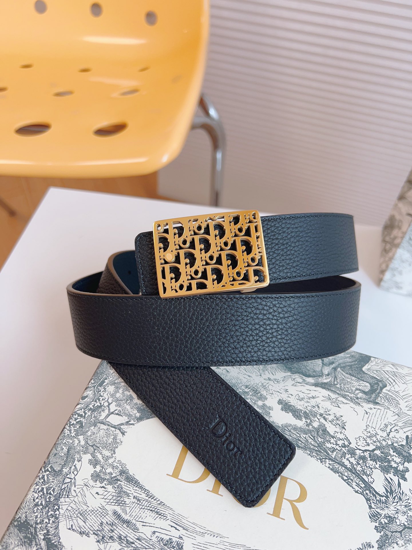 Dior Male Leather Belt Top Grain Leather 35mm