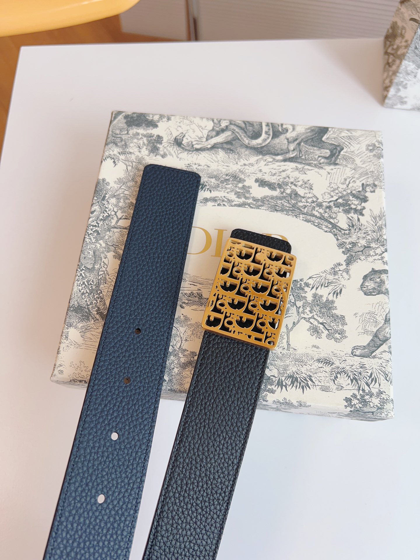 Dior Male Leather Belt Top Grain Leather 35mm