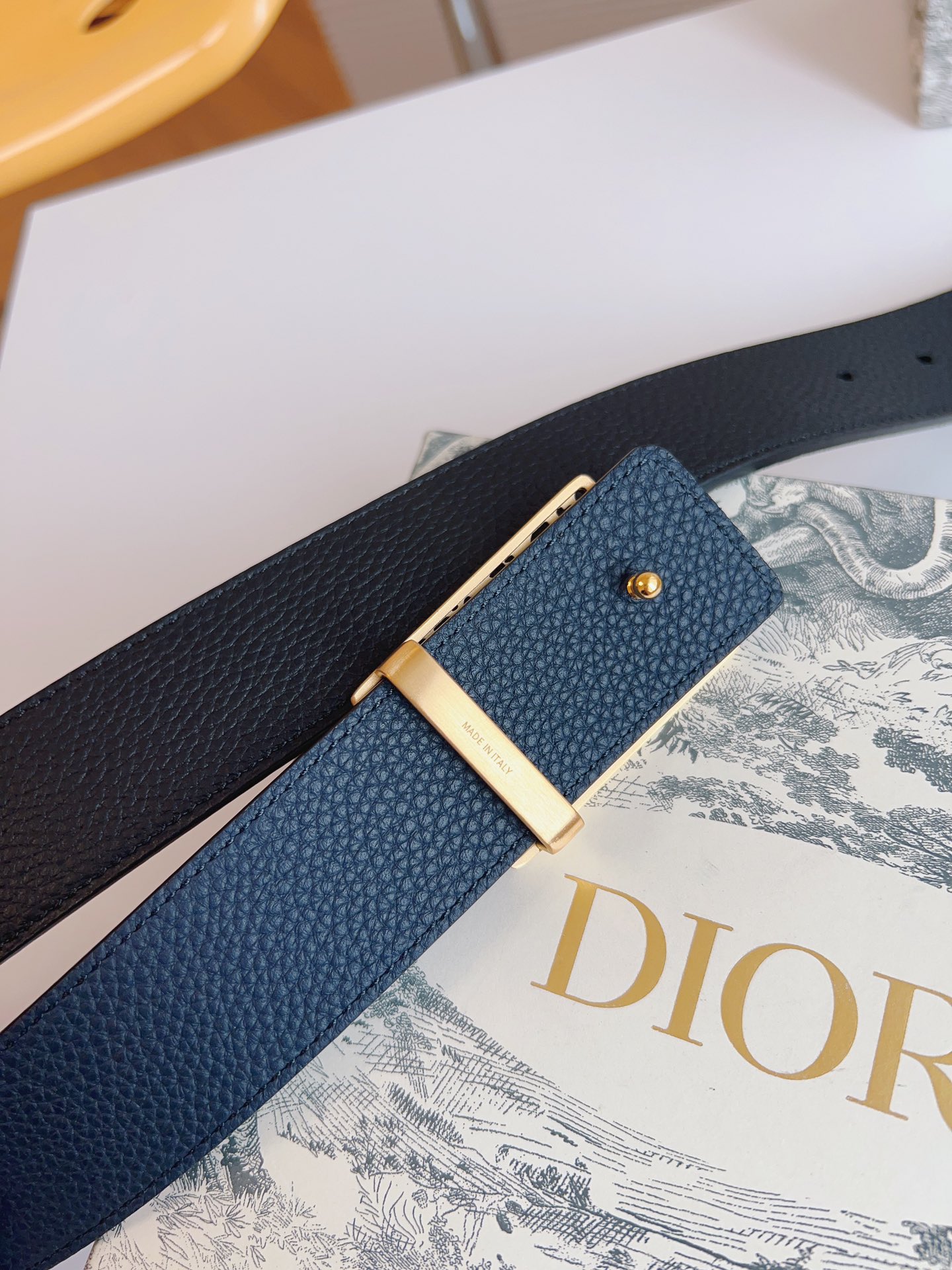 Dior Male Leather Belt Top Grain Leather 35mm