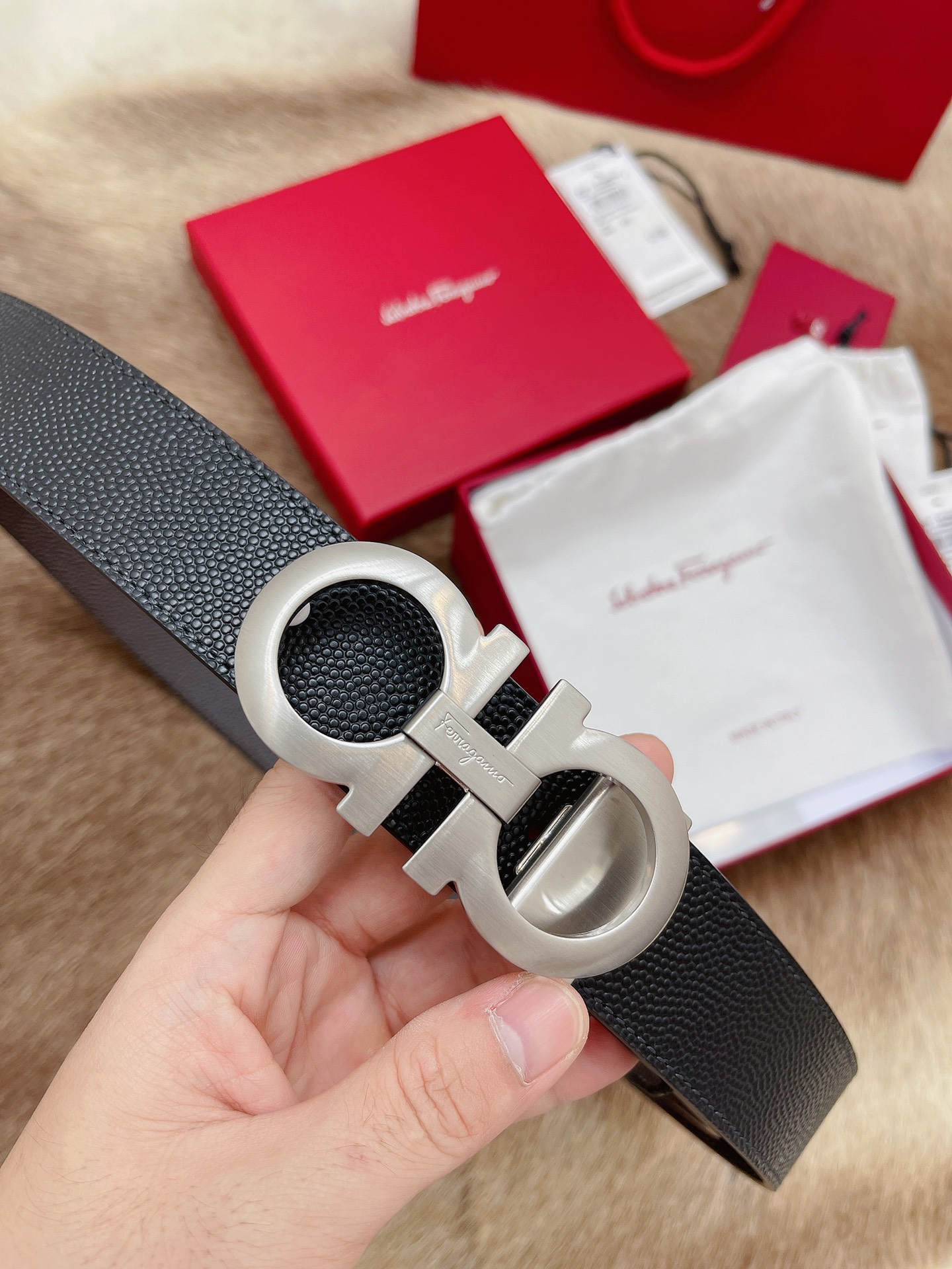 Salvatore Ferragamo Male Leather Belt 13514-m