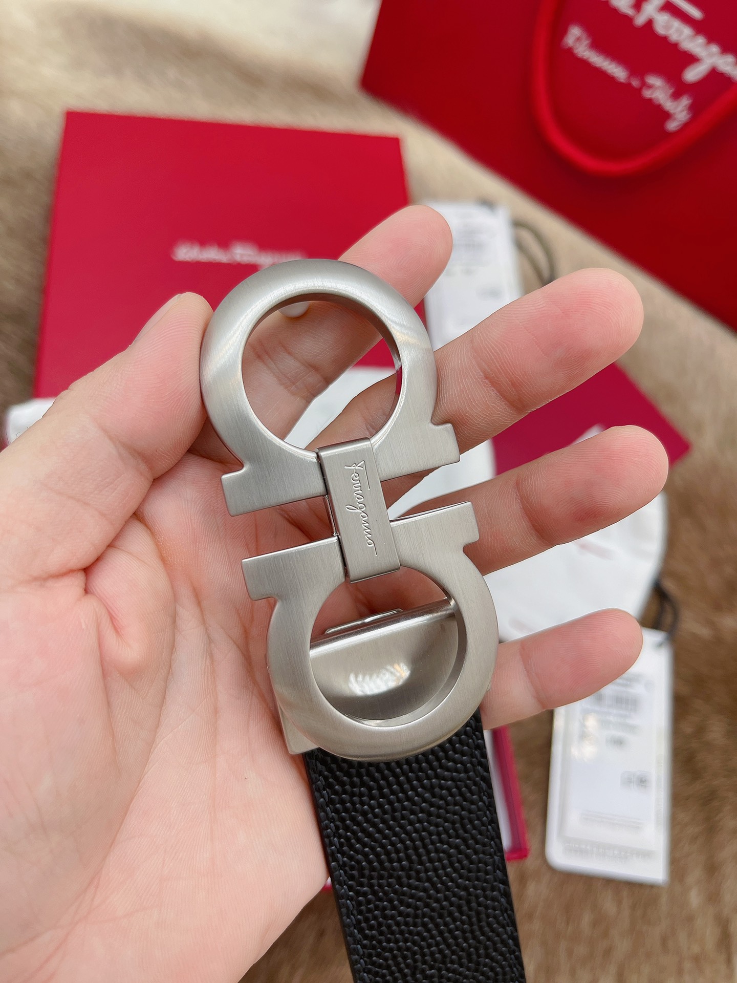 Salvatore Ferragamo Male Leather Belt 13514-m