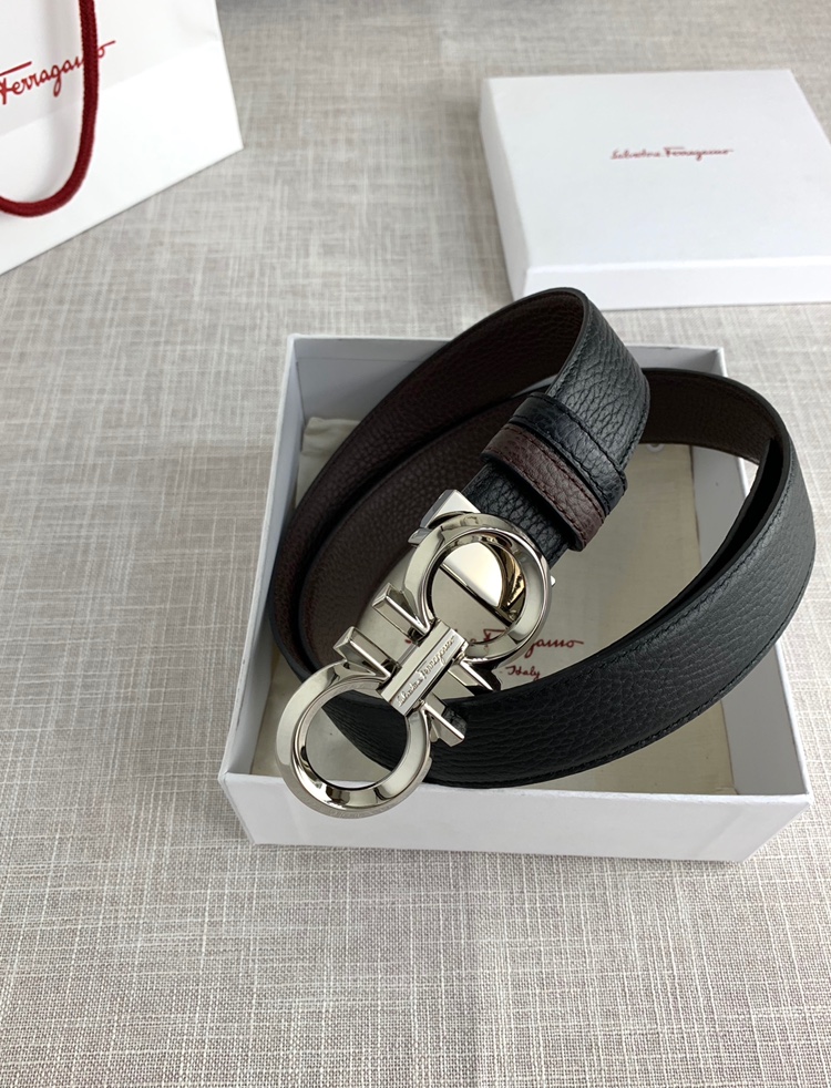 Salvatore Ferragamo Leather Belt Black Adjustable L