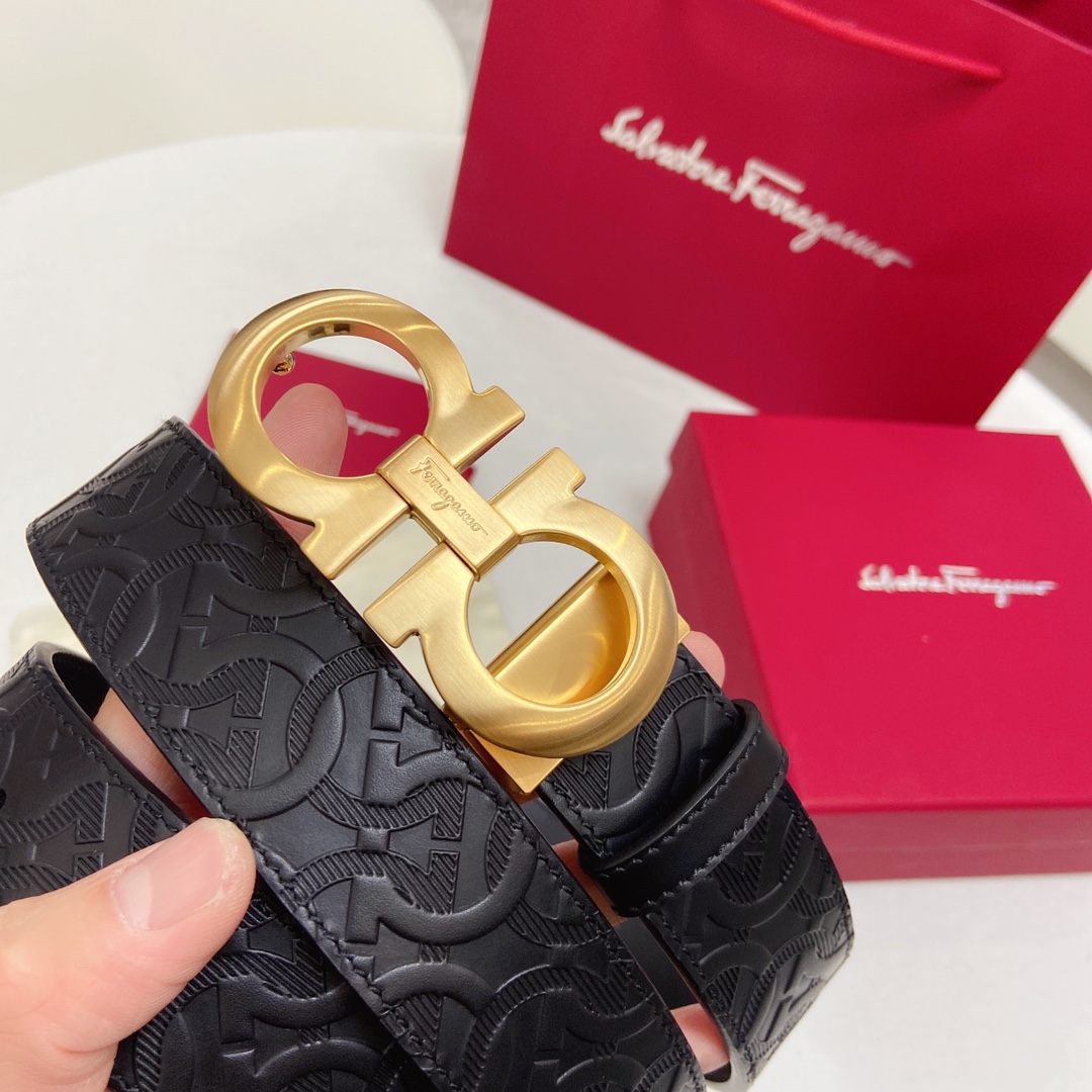 Salvatore Ferragamo Male Leather Belt Cow Leather M