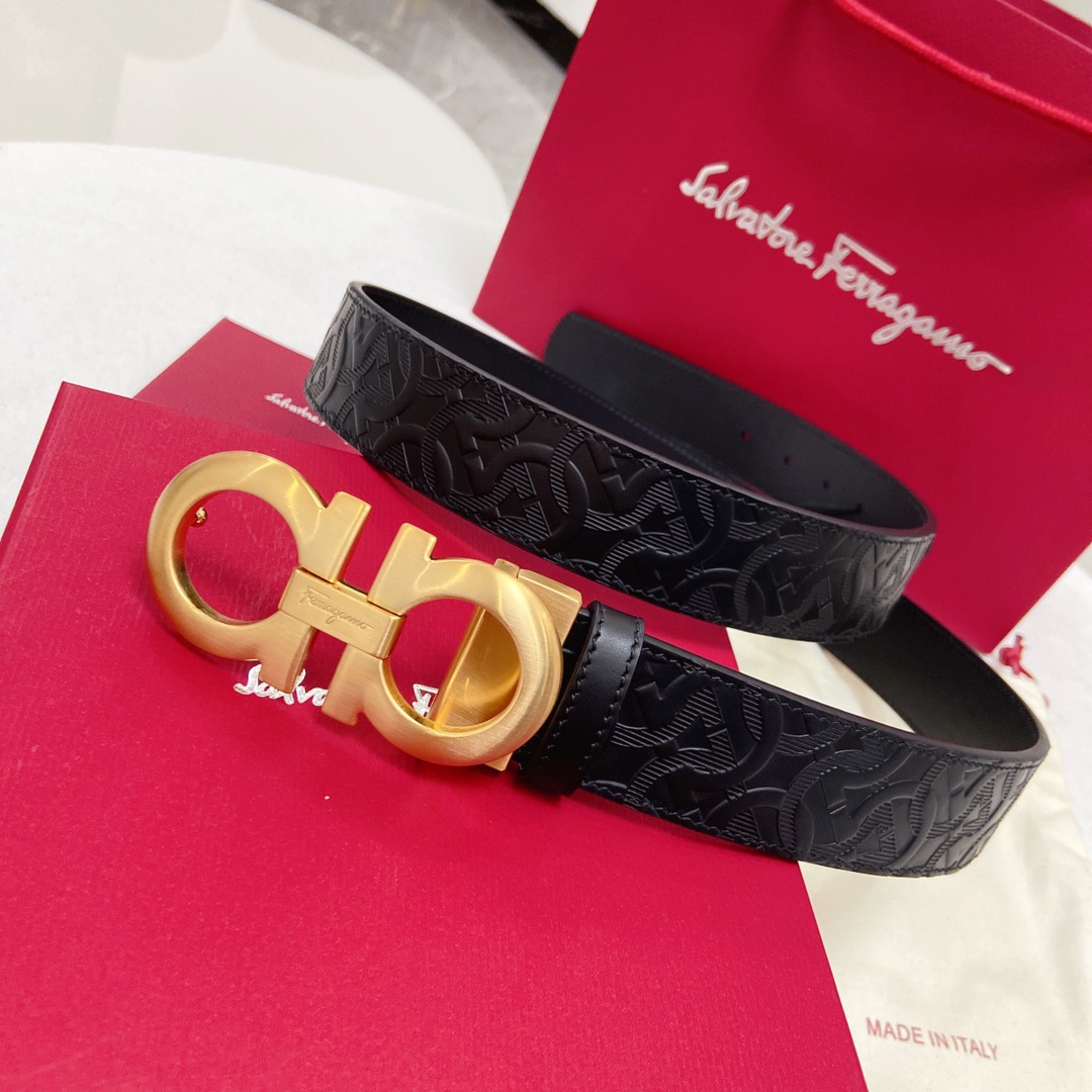 Salvatore Ferragamo Male Leather Belt Cow Leather M