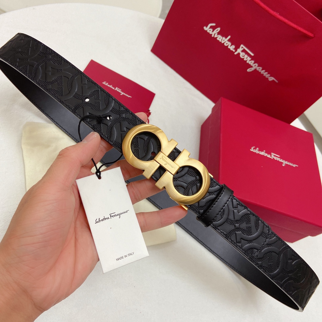 Salvatore Ferragamo Male Leather Belt Cow Leather M