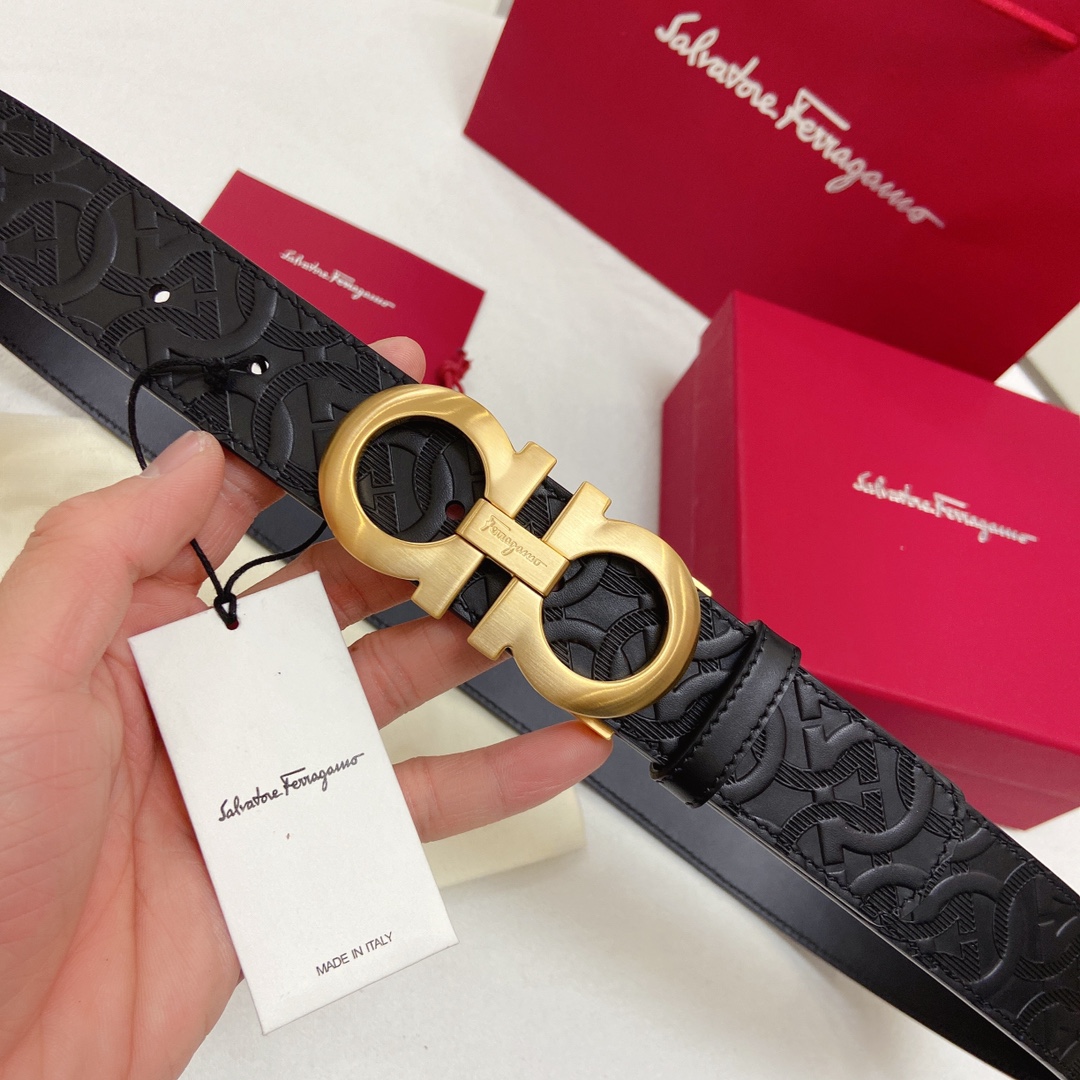 Salvatore Ferragamo Male Leather Belt Cow Leather M