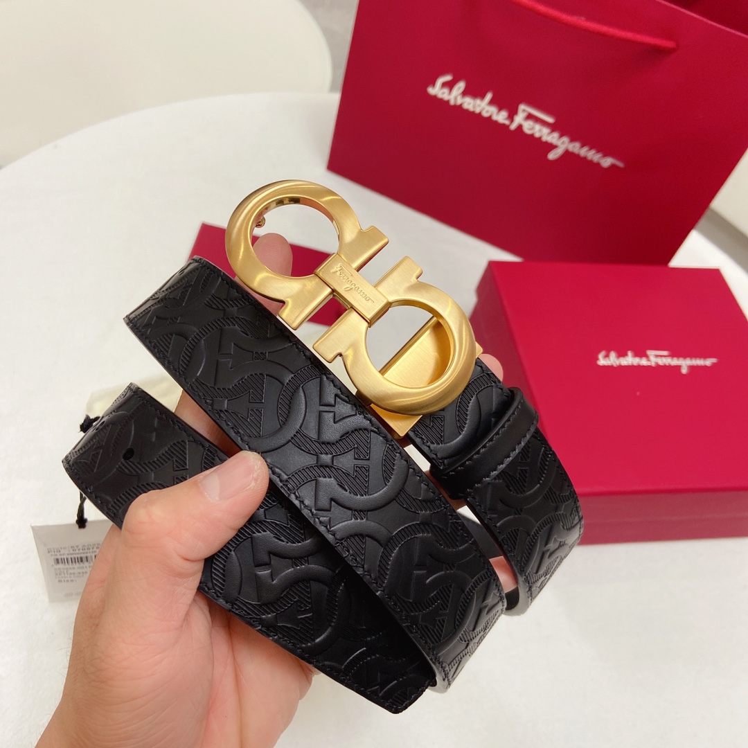 Salvatore Ferragamo Male Leather Belt Cow Leather M