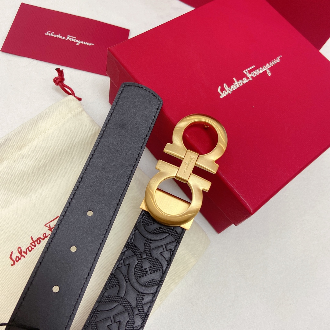 Salvatore Ferragamo Male Leather Belt Cow Leather M