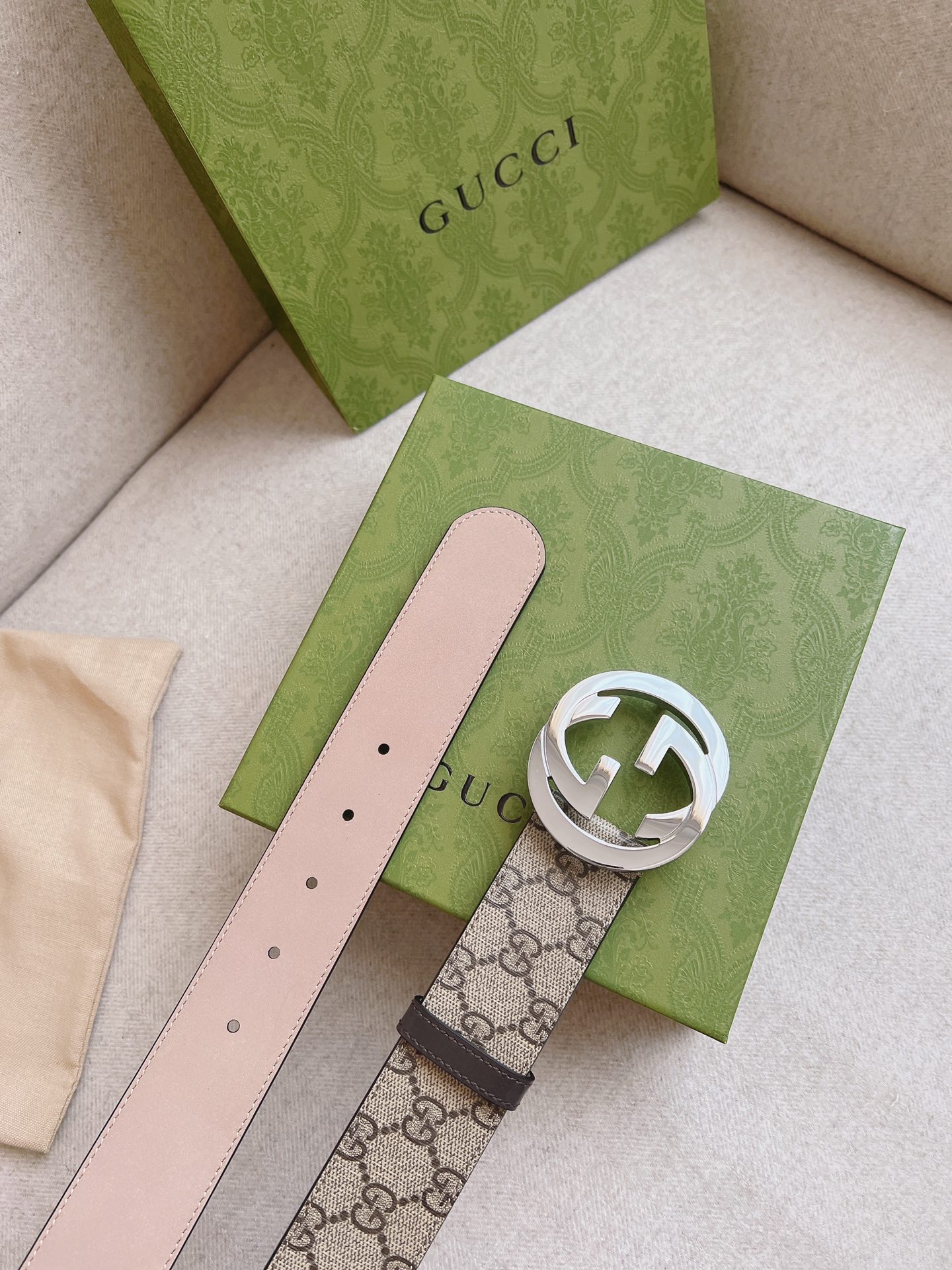Gucci Leather Belt Canvas S-m