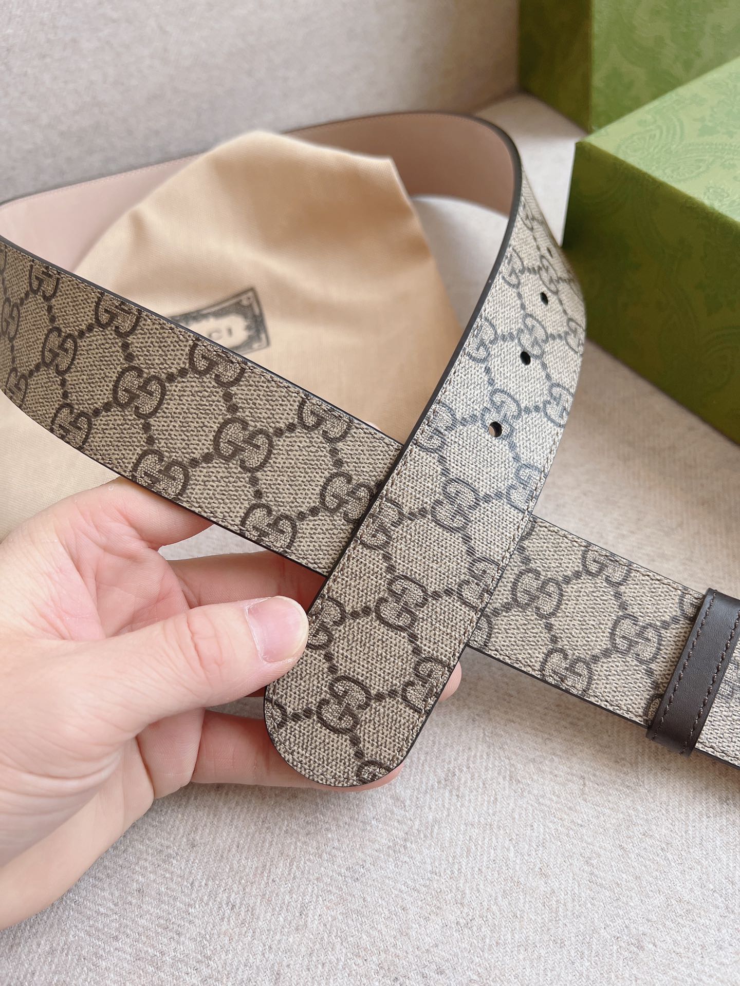 Gucci Leather Belt Canvas S-m