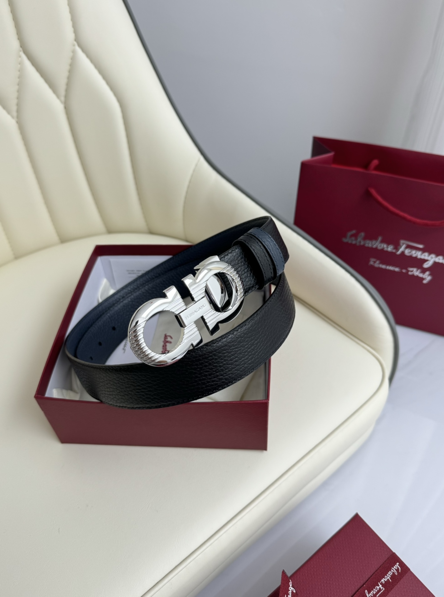 Salvatore Ferragamo Male Leather Belt Cow Leather 13514-m