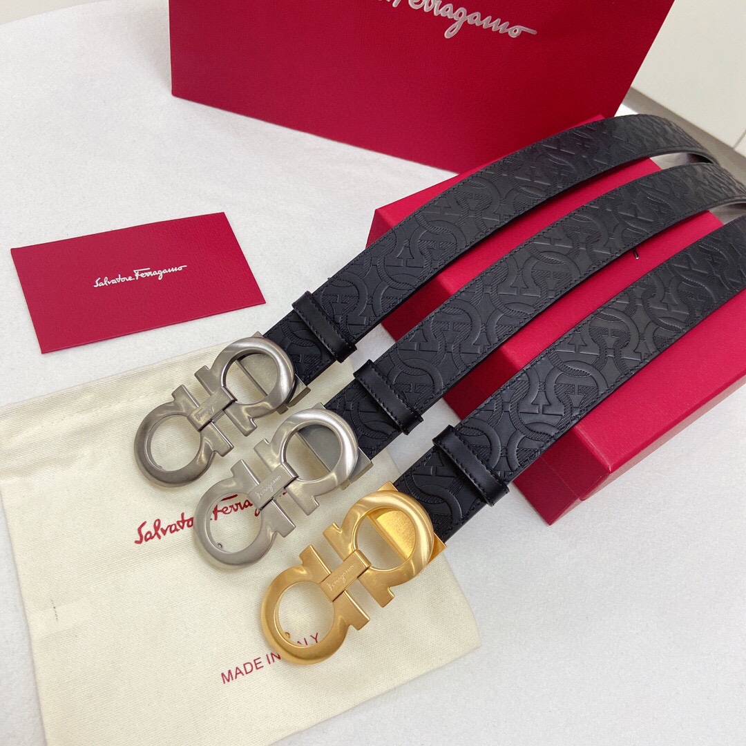 Salvatore Ferragamo Male Leather Belt Cow Leather M