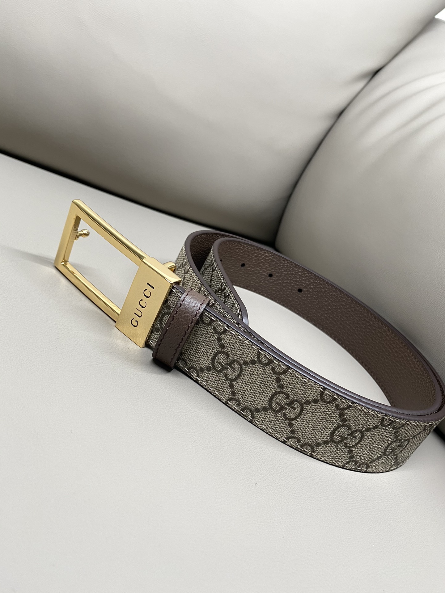 Gucci Basic Belt Canvas Beige S-m