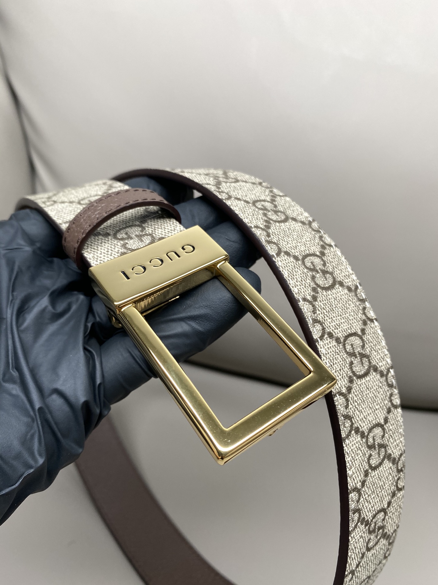 Gucci Basic Belt Canvas Beige S-m