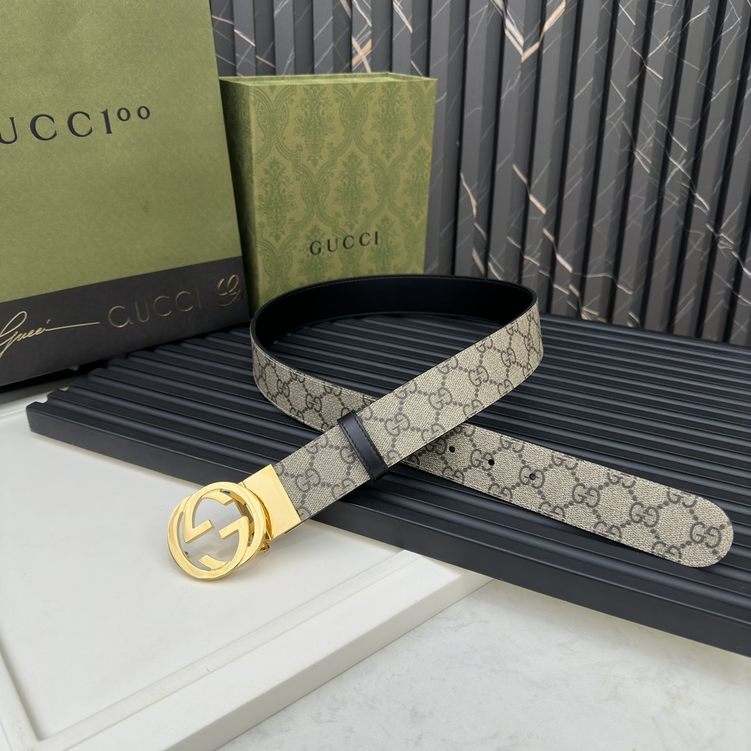 Gucci Basic Belt Cow Leather Beige S-m