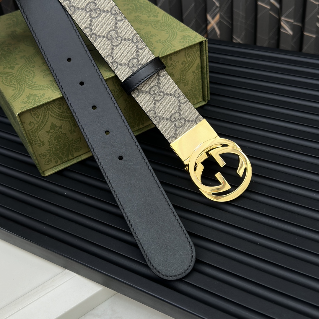 Gucci Basic Belt Cow Leather Beige S-m