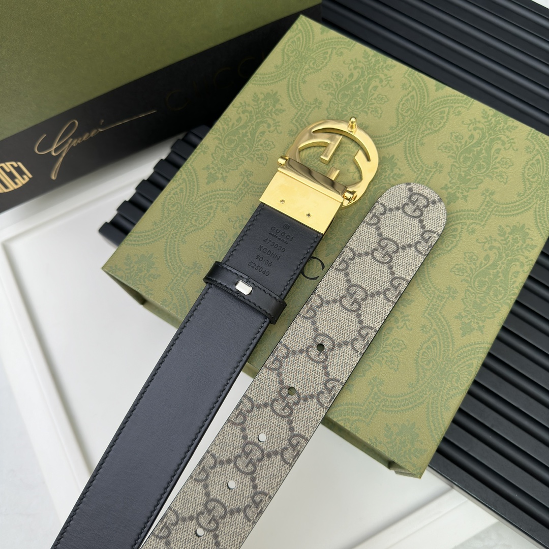 Gucci Basic Belt Cow Leather Beige S-m