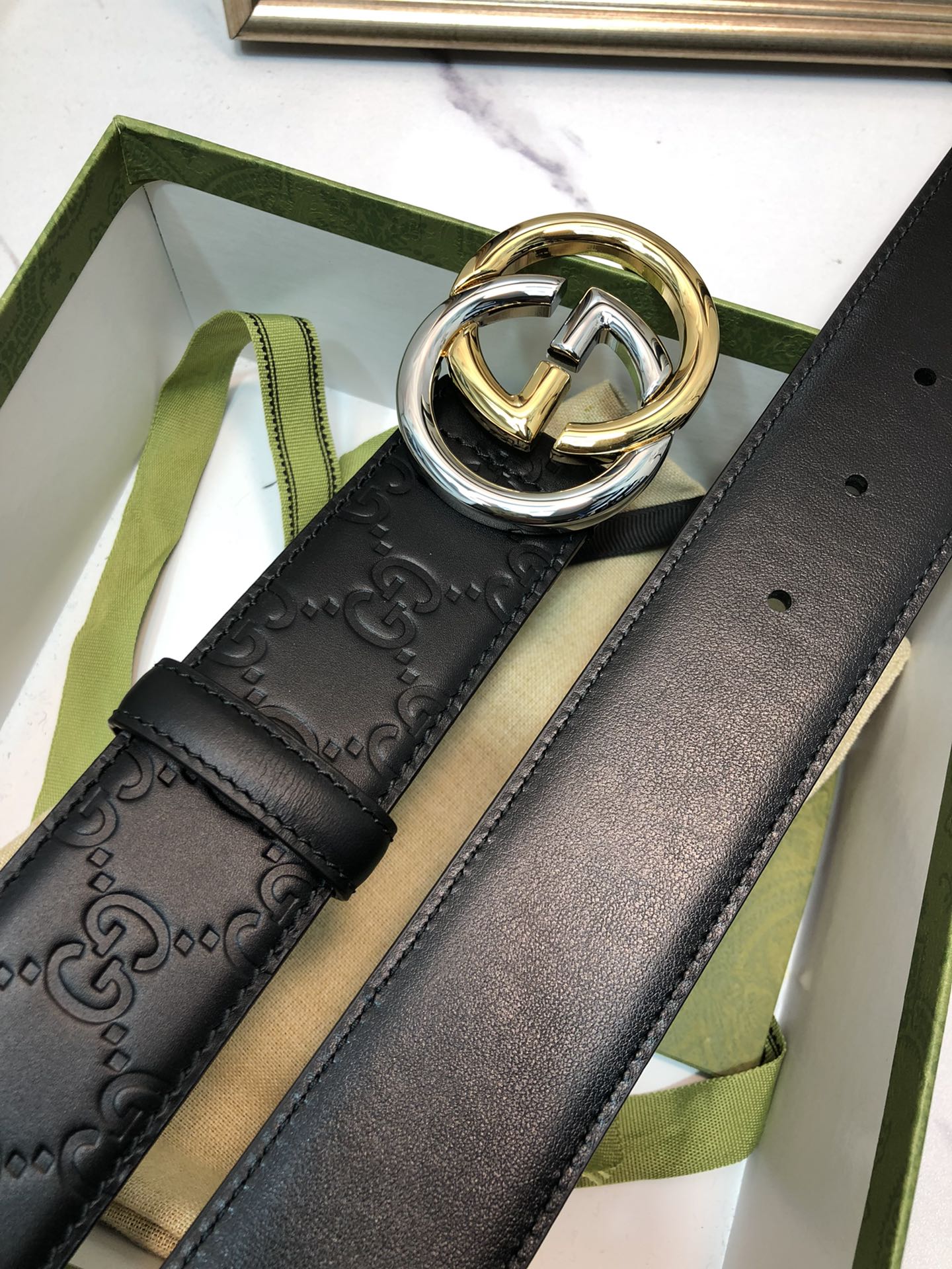 Gucci Male Leather Belt Top Grain Leather M