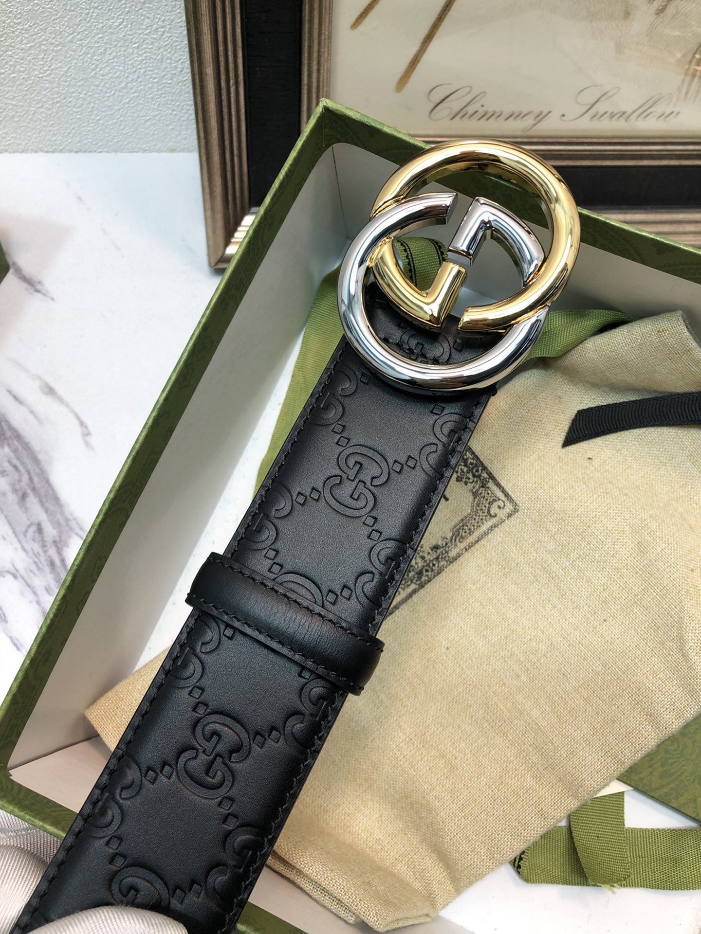 Gucci Male Leather Belt Top Grain Leather M