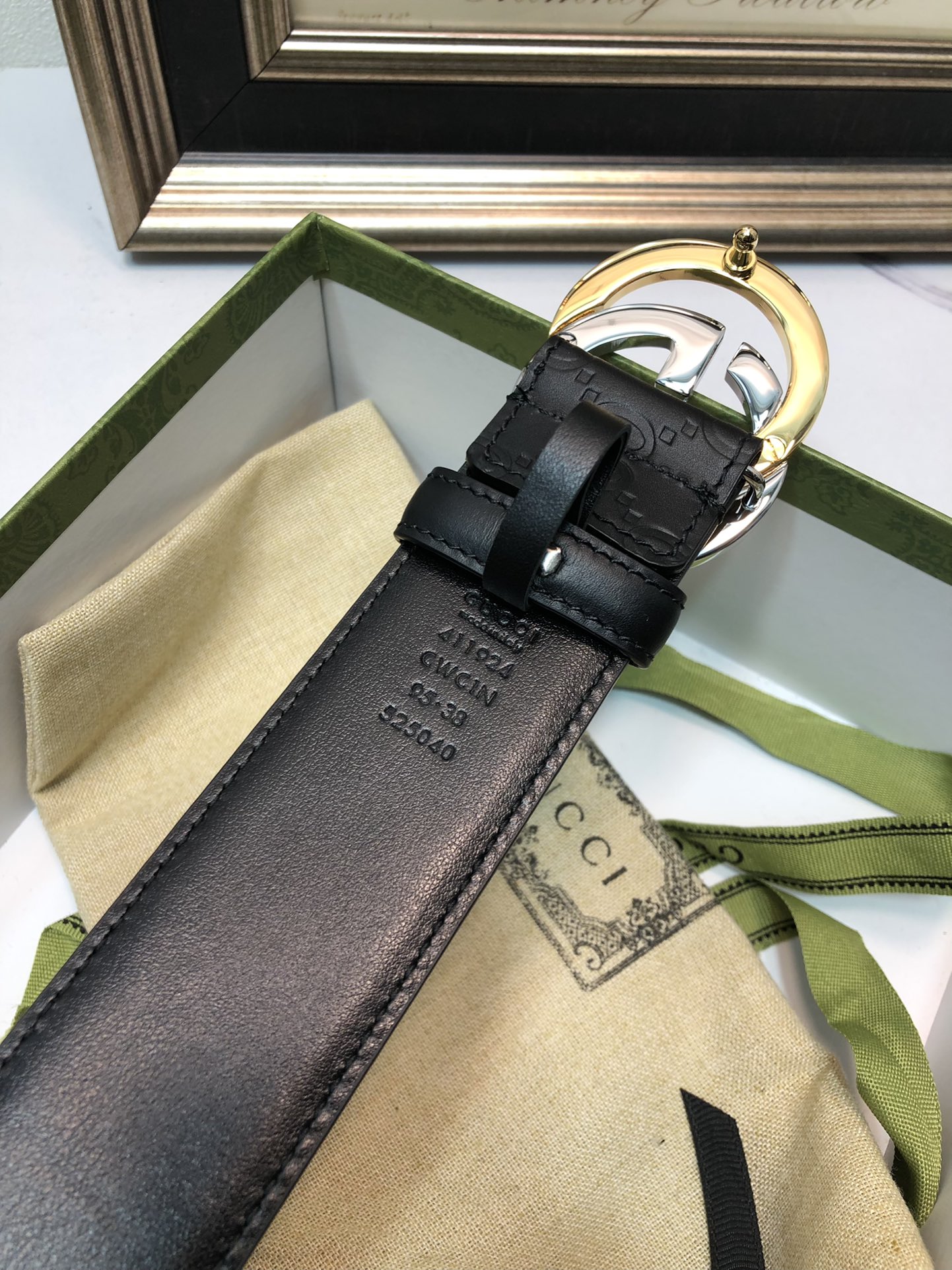 Gucci Male Leather Belt Top Grain Leather M