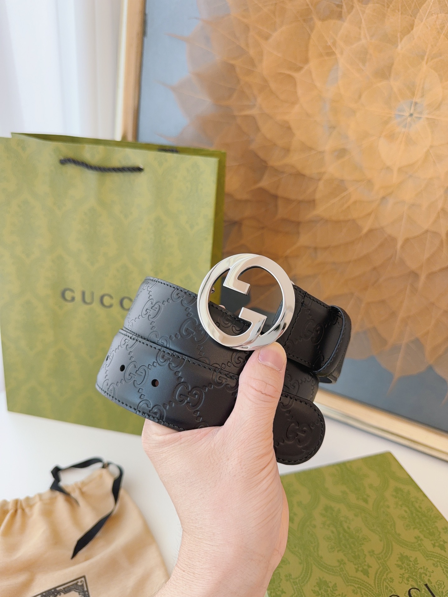 Gucci Basic Belt Cow Leather S-m