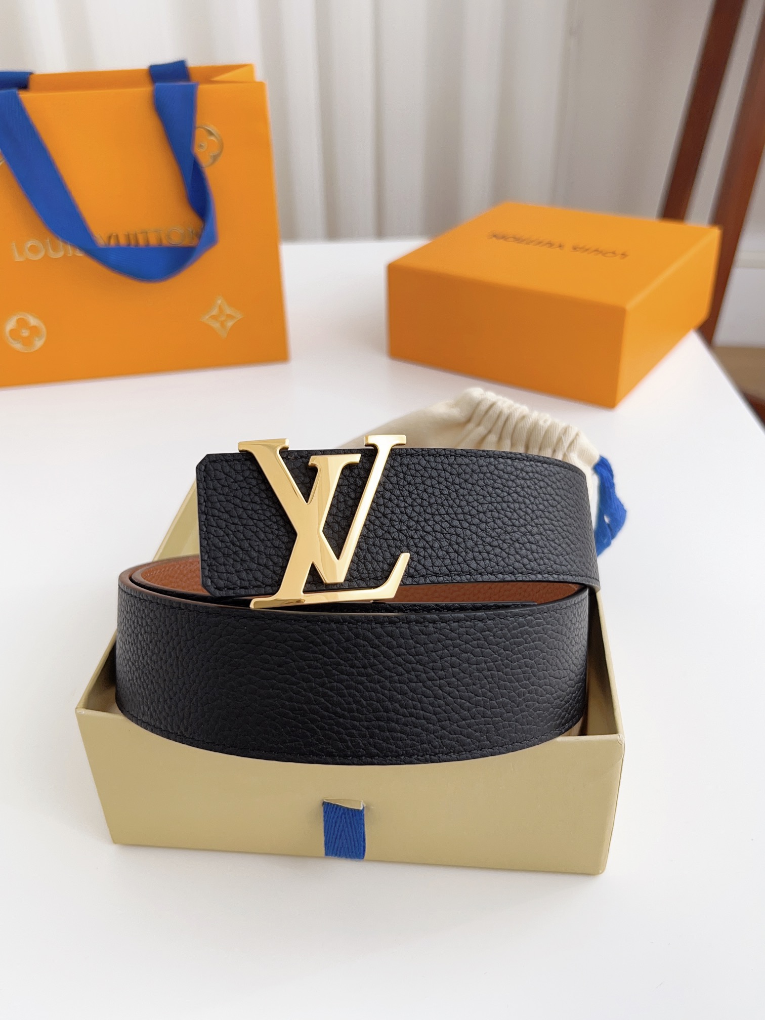 Louis Vuitton Male Basic Belt Cow Leather 125cm-l