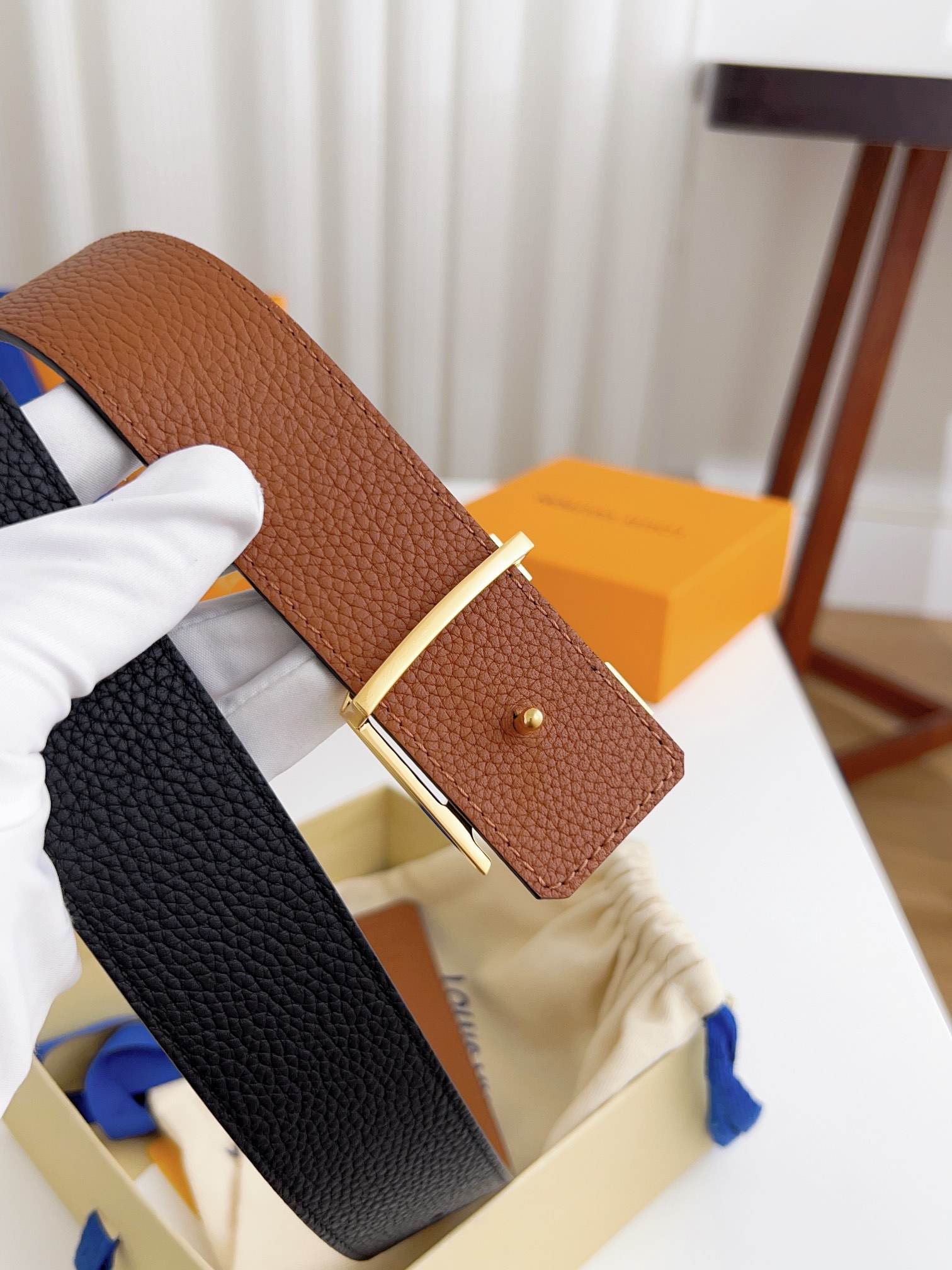 Louis Vuitton Male Basic Belt Cow Leather 125cm-l